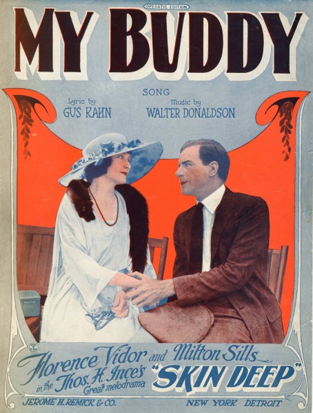 Sheet music cover - MY BUDDY - SONG (1922)
