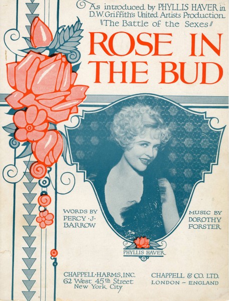 Sheet music cover - ROSE IN THE BUD - SONG (1907)
