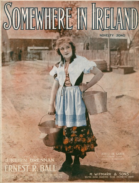 Sheet music cover - SOMEWHERE IN IRELAND (1917)