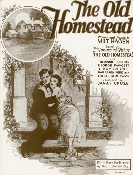 Sheet music cover - THE OLD HOMESTEAD (1922)