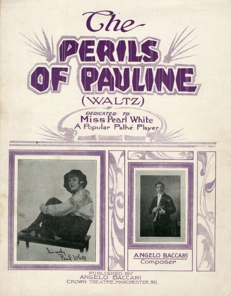 Sheet music cover - THE PERILS OF PAULINE - WALTZ (1914)