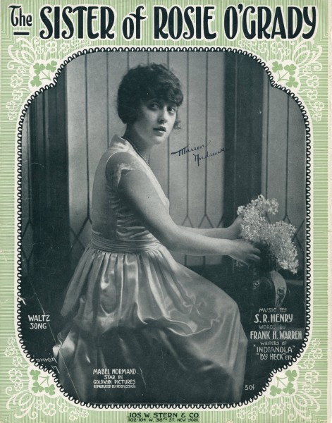 Sheet music cover - THE SISTER OF ROSIE O'GRADY (1918)