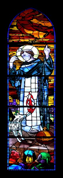 Stained Glass Cathedral Saint Cecile (Albi, Tarn, France)-Saint François d'Assise+Loup de Gubbio
