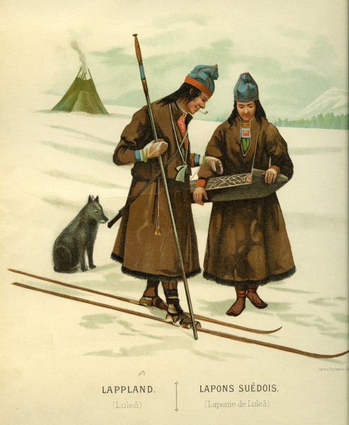Thulstrup, Nordiska Drägter (1895) pl014 Luleå-lappar i vinterdräkt