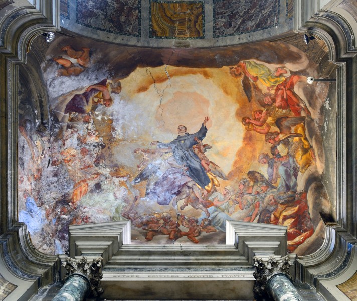 Tirth left chapel ceiling of Ceiling of Gesù e Maria (Rome)