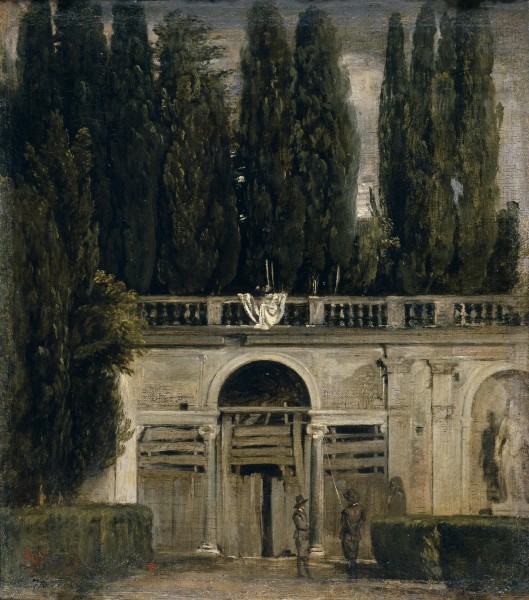 Velázquez - Jardín de la Villa Médicis en Roma, Entrada de la gruta (Museo del Prado, 1630)