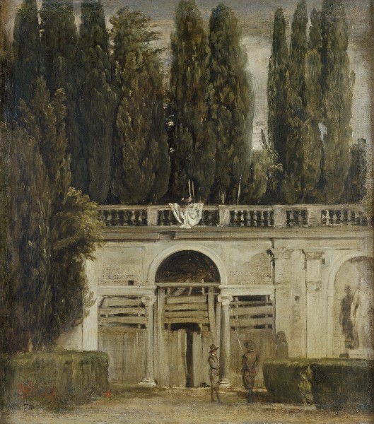 Vista del jardín de la Villa Medici en Roma, por Diego Velázquez