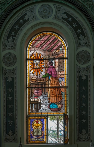 Vitral en la Basilica of Our Lady of the Rosary of Chiquinquirá