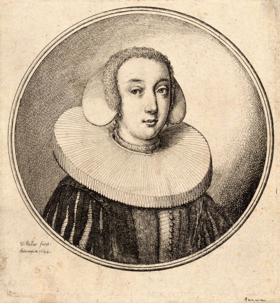 Wenceslas Hollar - Woman with a coif and pleated ruff (State 2)