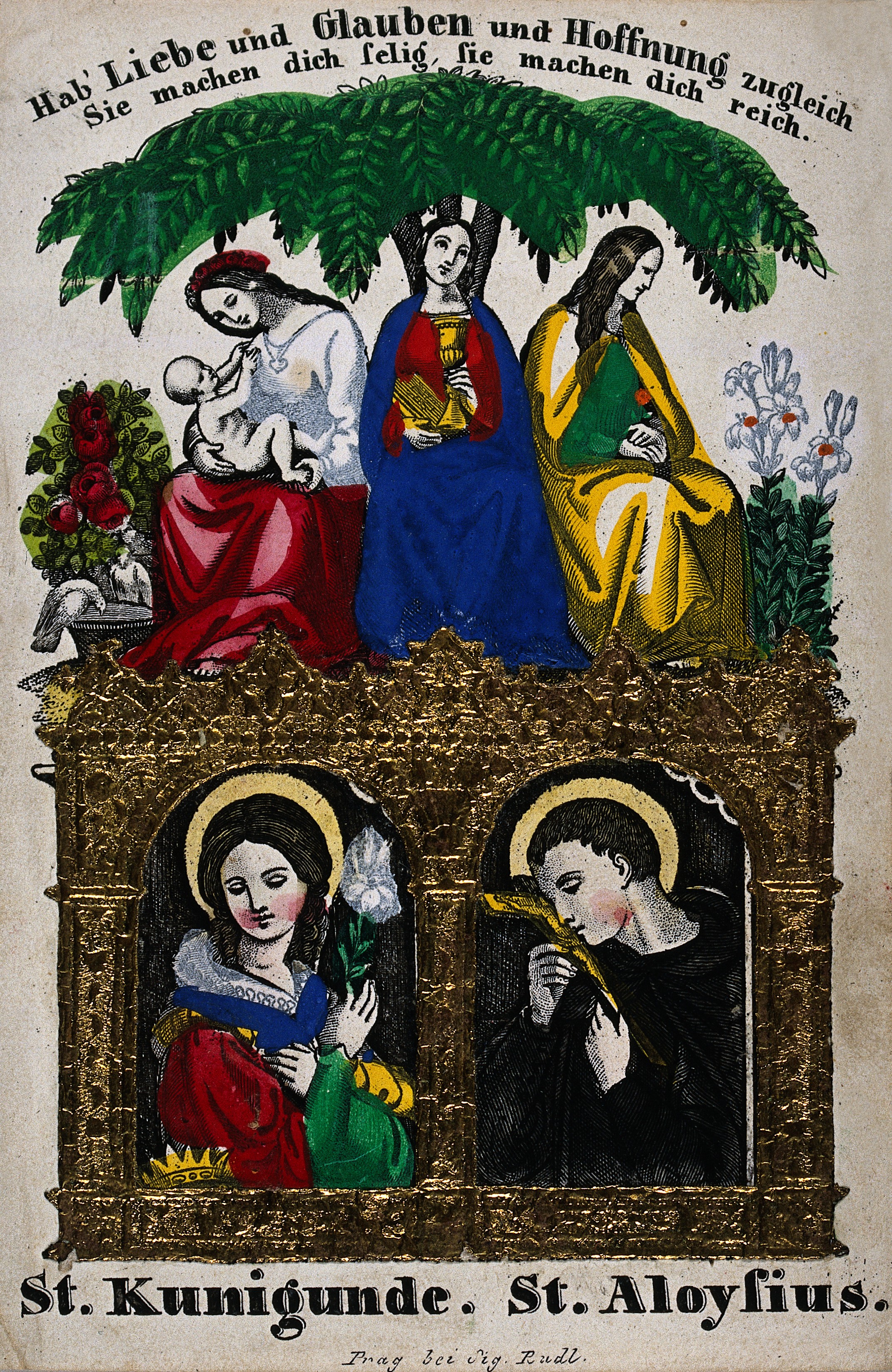 Saint Cunegunda and Saint Aloysius Gonzaga; above them the f Wellcome V0033357