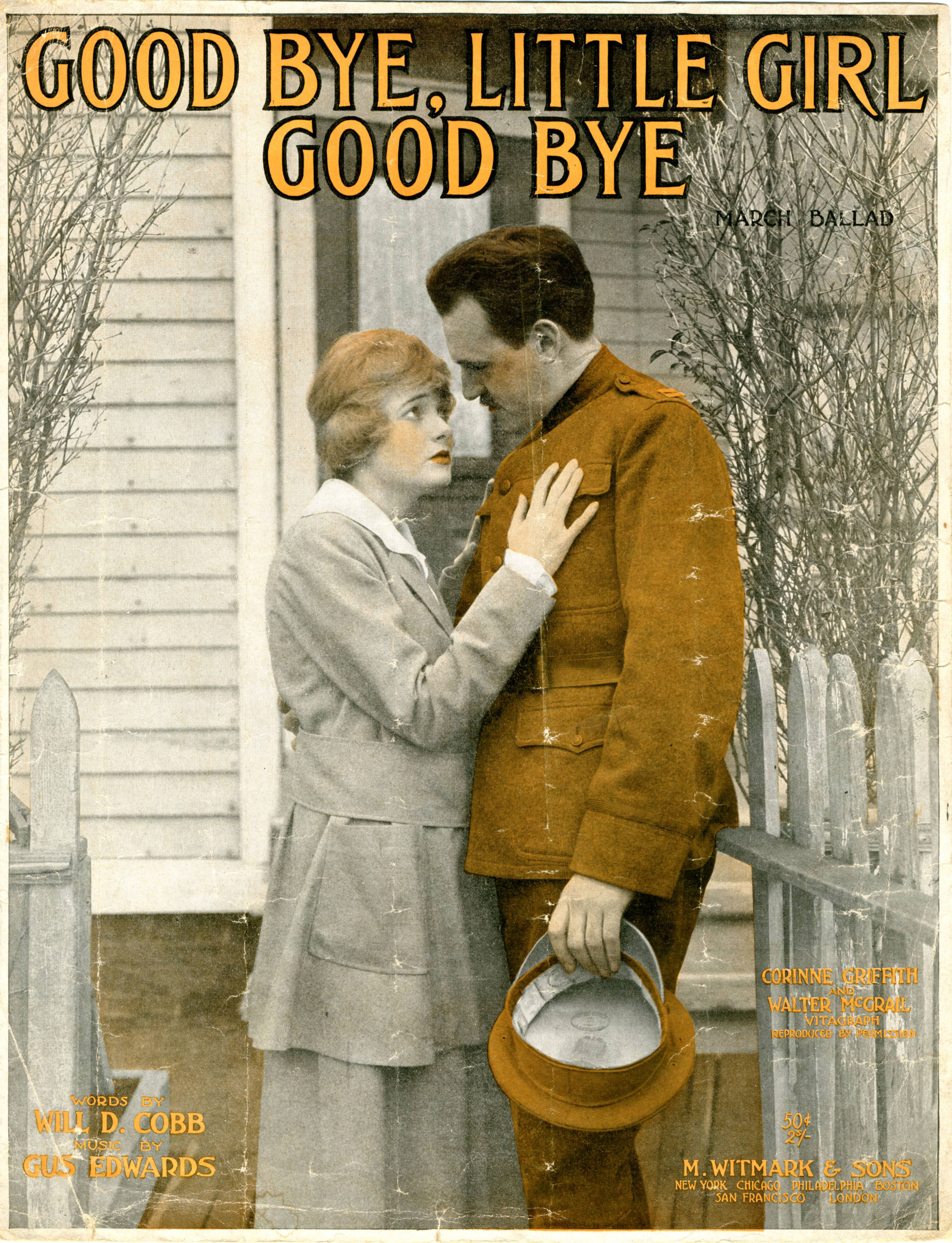 Sheet music cover - GOOD-BYE LITTLE GIRL, GOOD-BYE (c.1918)