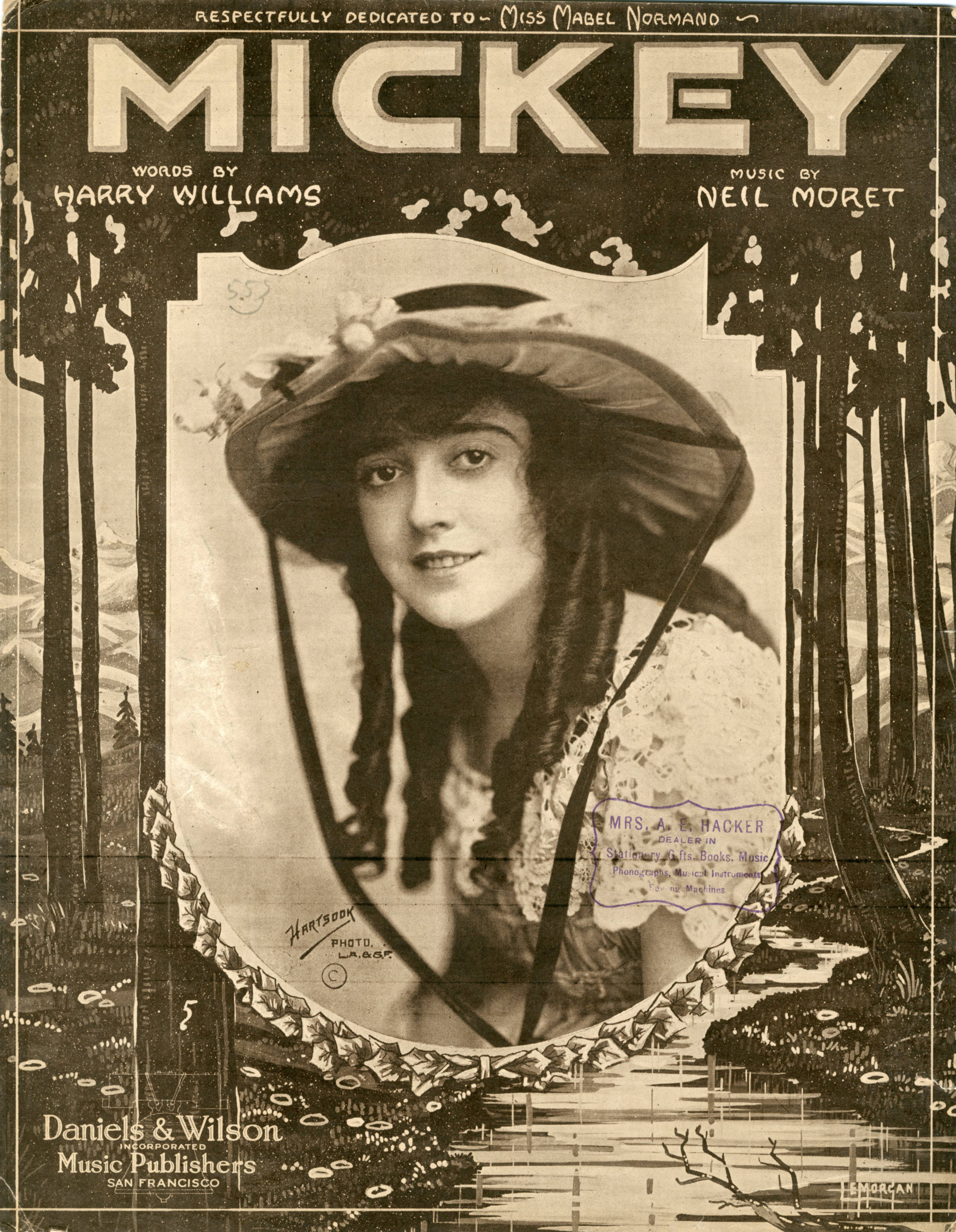 Sheet music cover - MICKEY (1918)