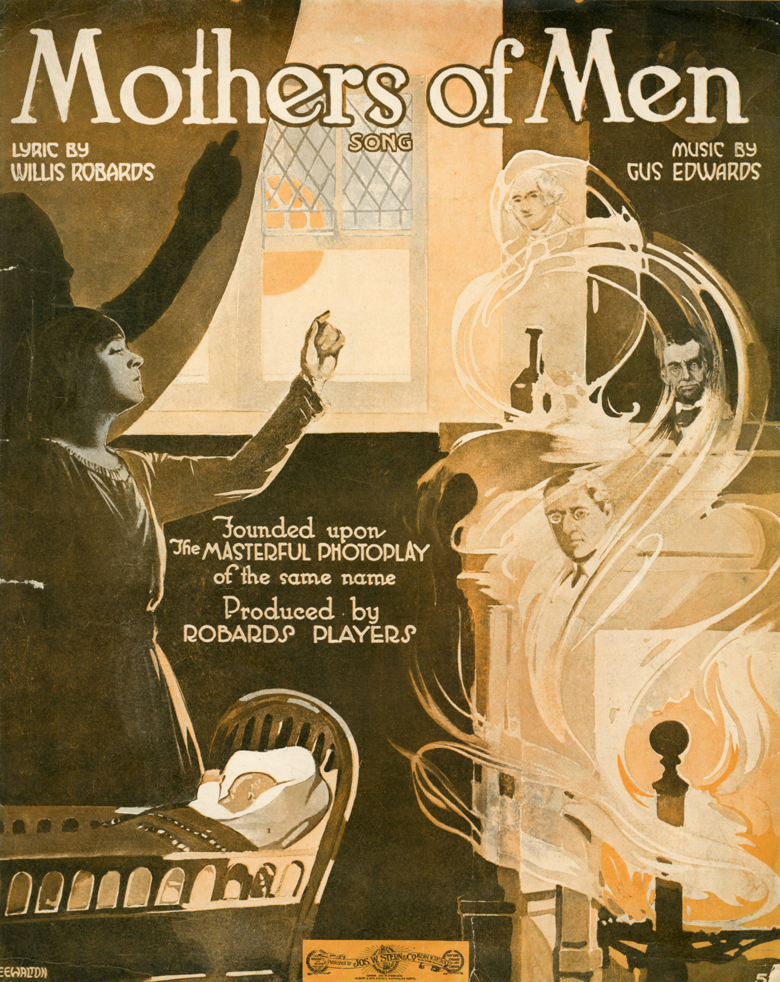 Sheet music cover - MOTHERS OF MEN - SONG (1917)