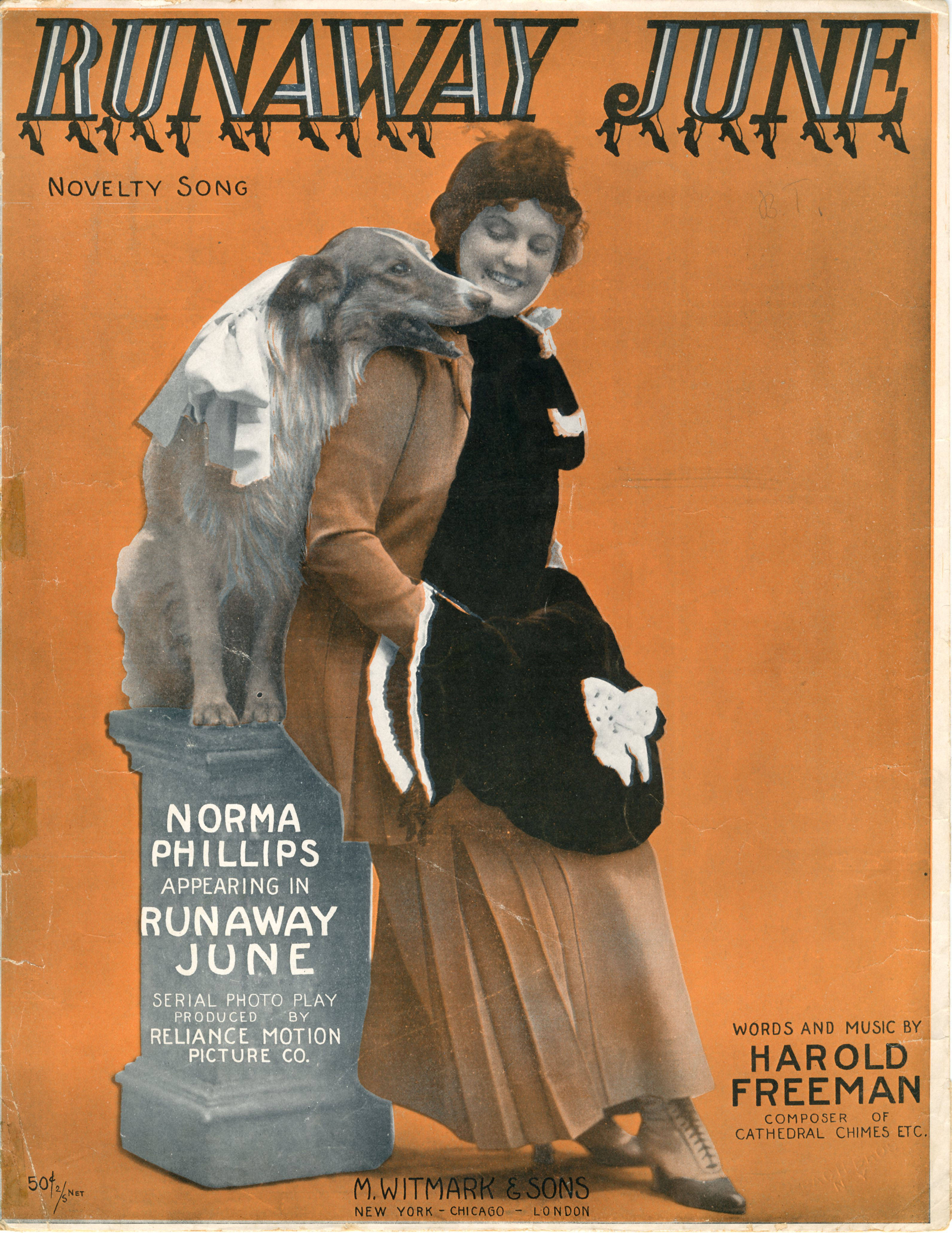 Sheet music cover - RUNAWAY JUNE - NOVELTY SONG (1915)