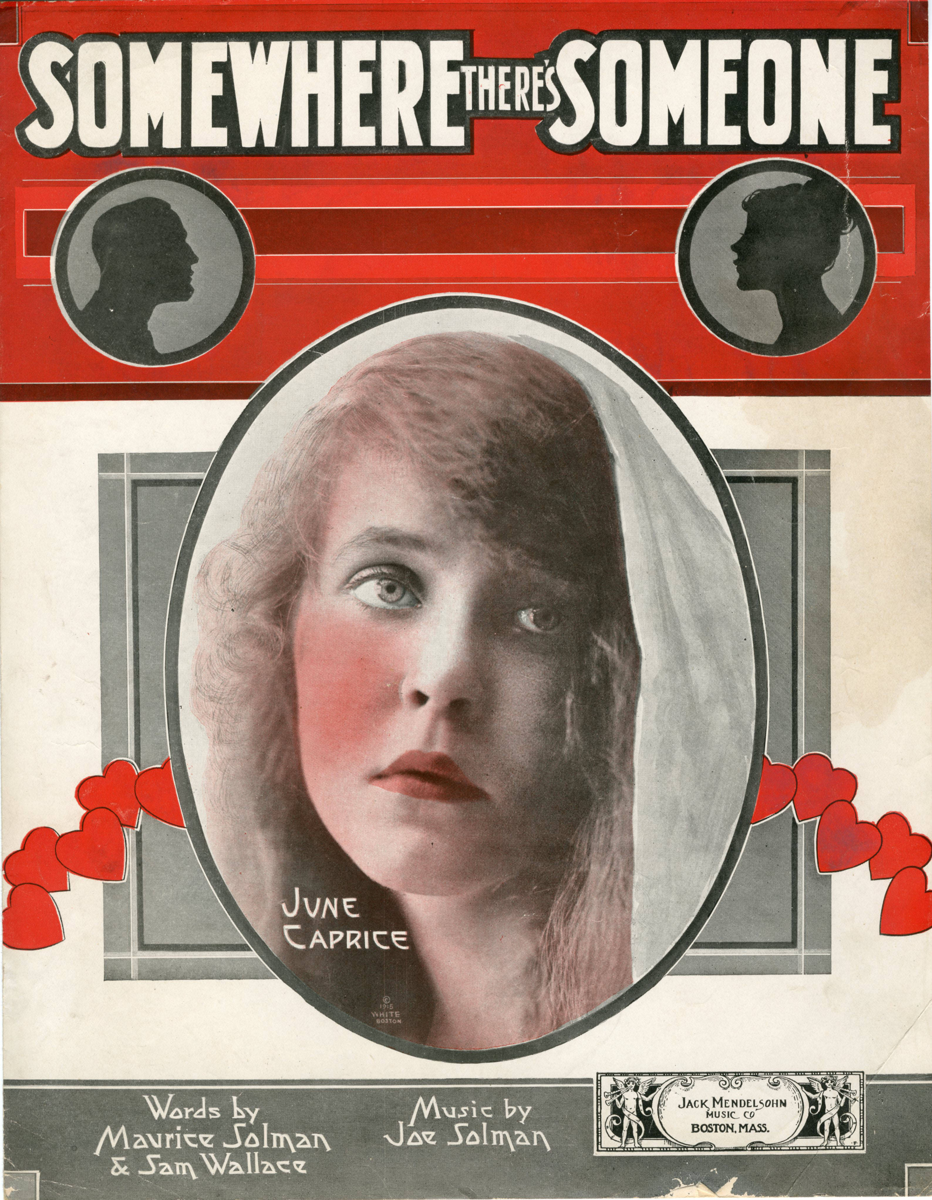 Sheet music cover - SOMEWHERE, THERE'S SOMEONE (1918)