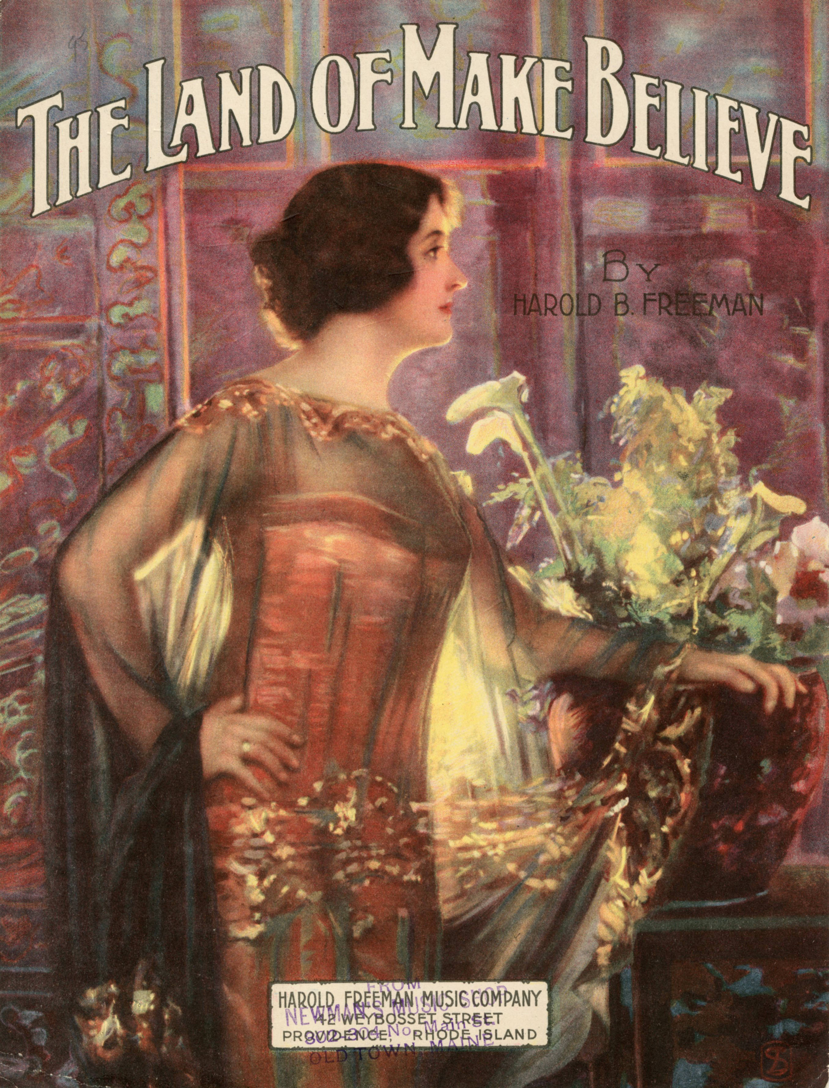 Sheet music cover - THE LAND OF MAKE BELIEVE (1919)