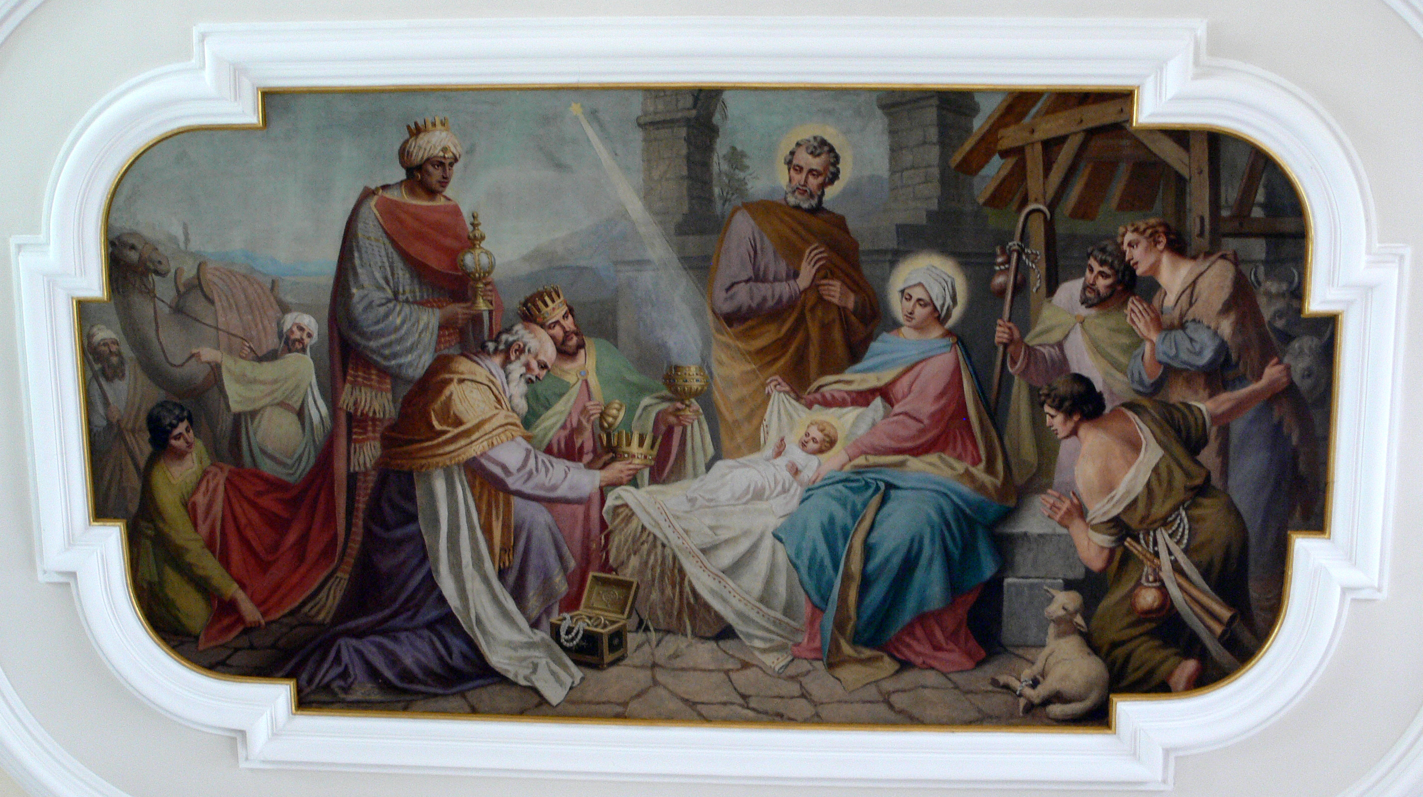 Stafflangen Pfarrkirche Deckengemälde Geburt Jesu