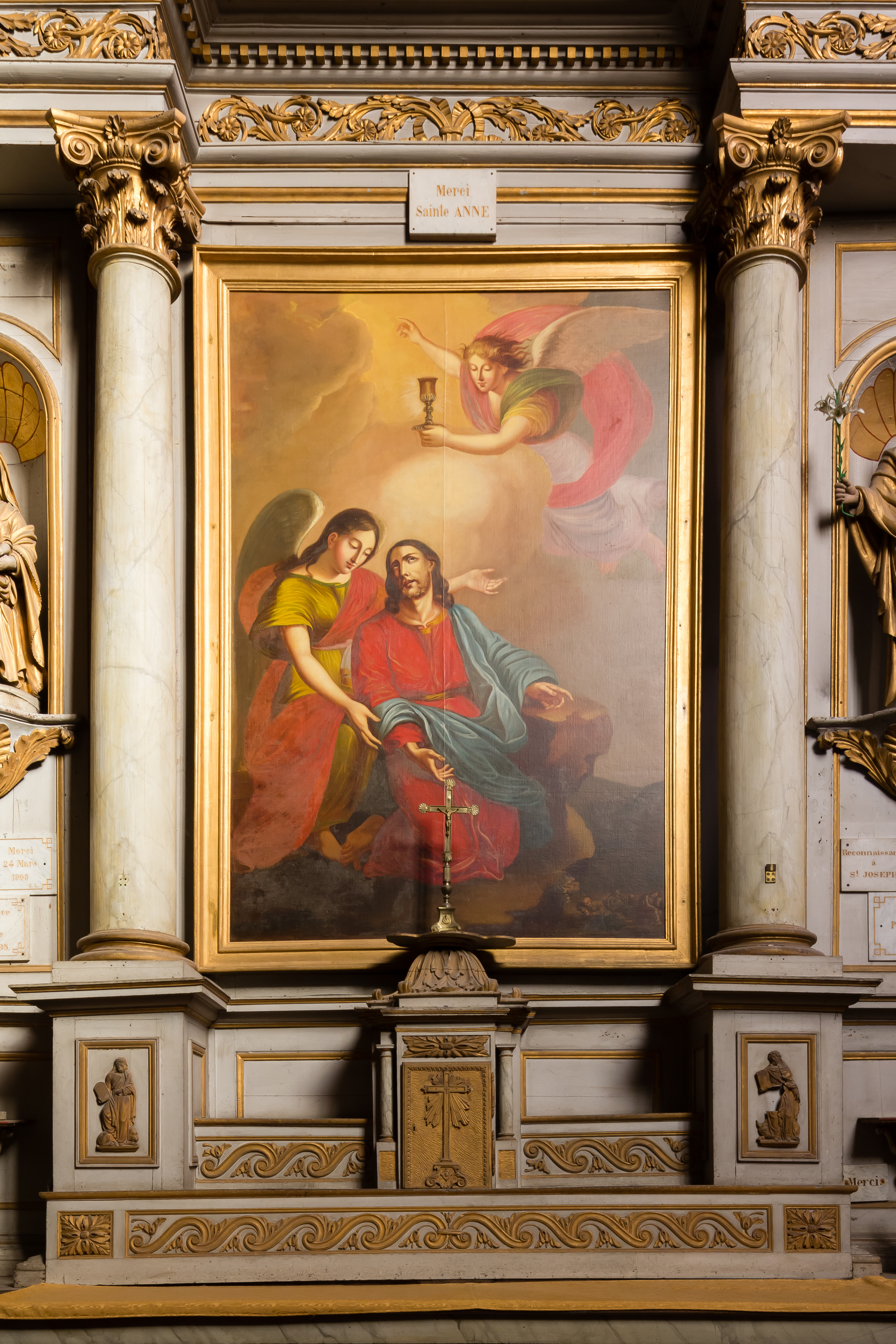 Tableau du retable de la chapelle de la Sainte-Famille de la basilique Saint-Sauveur, Dinan, France