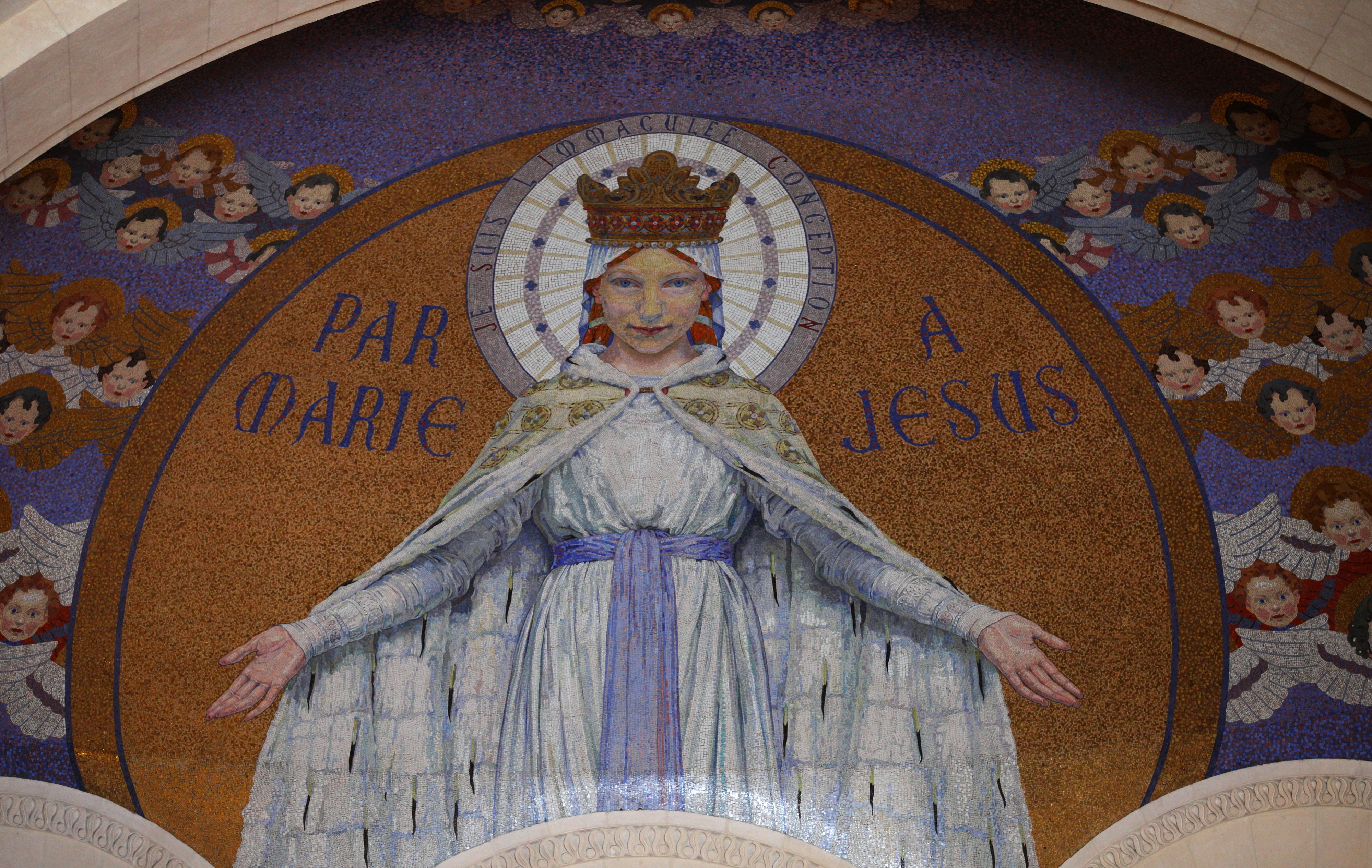 an image inside a church in Lourdes, France, August 2013, picture 21