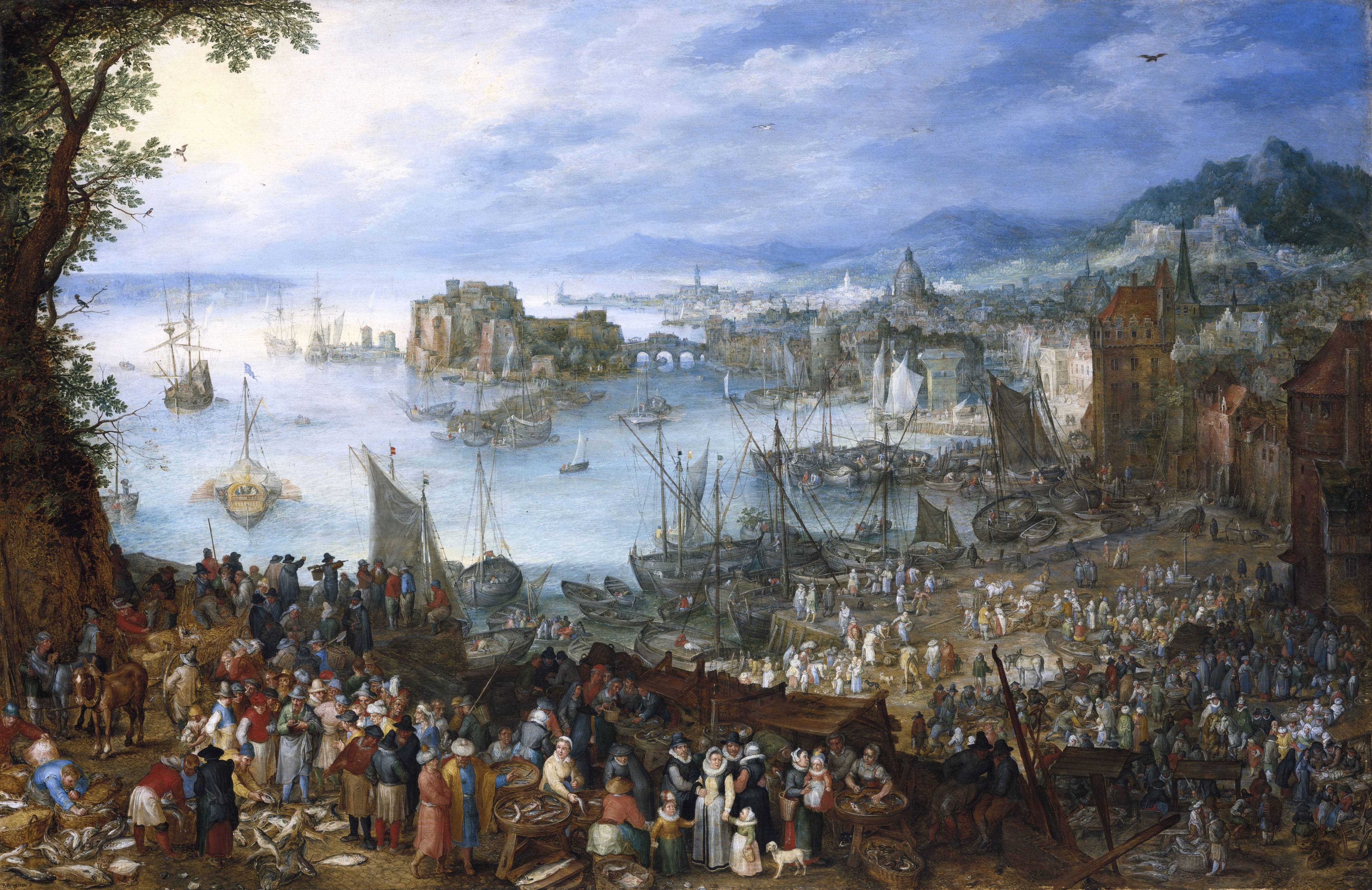 Jan Brueghel (I) - Great Fish market (1603)