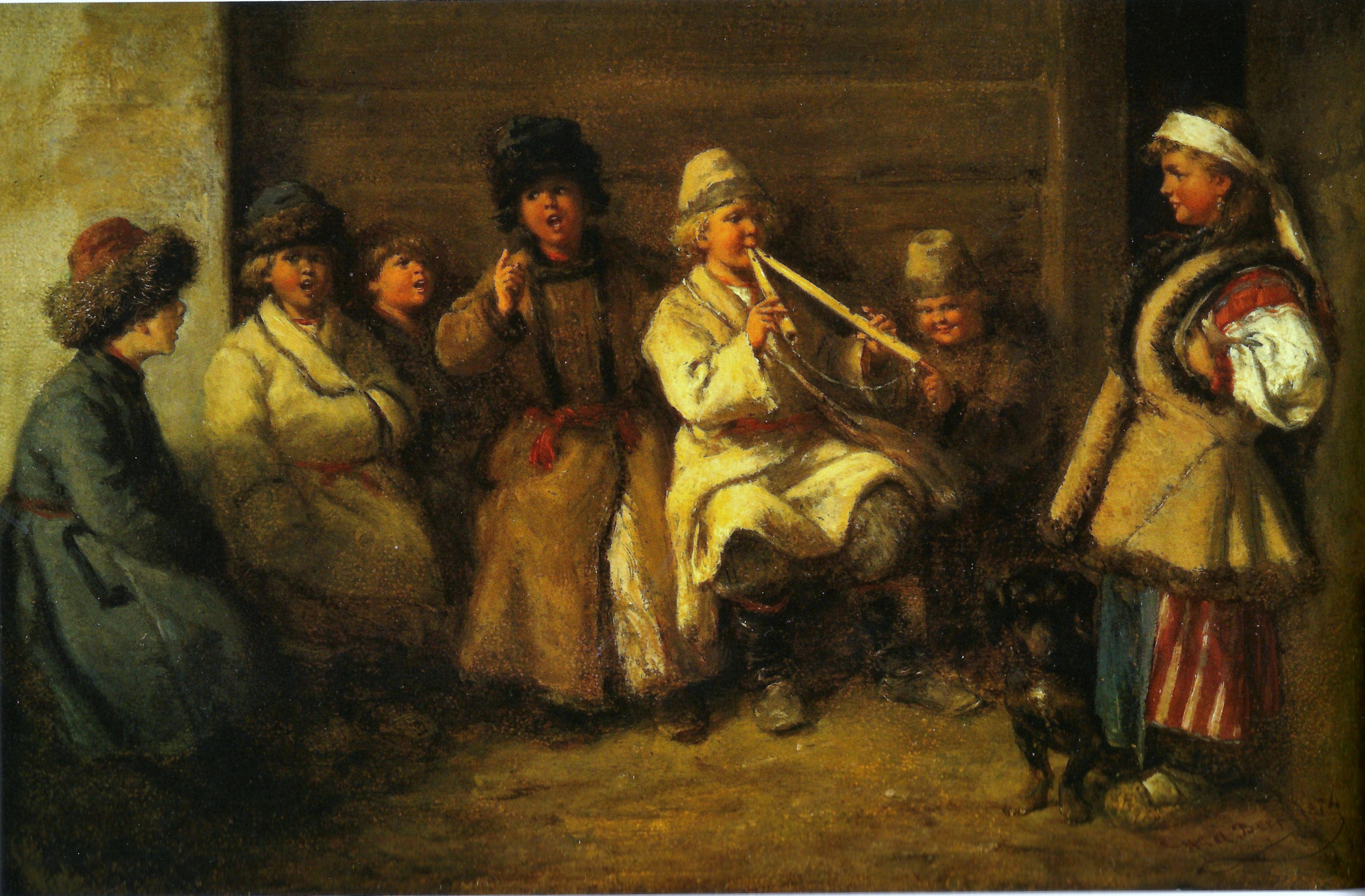 Kinder beim Ostersingen - Wilhelm Amandus Beer