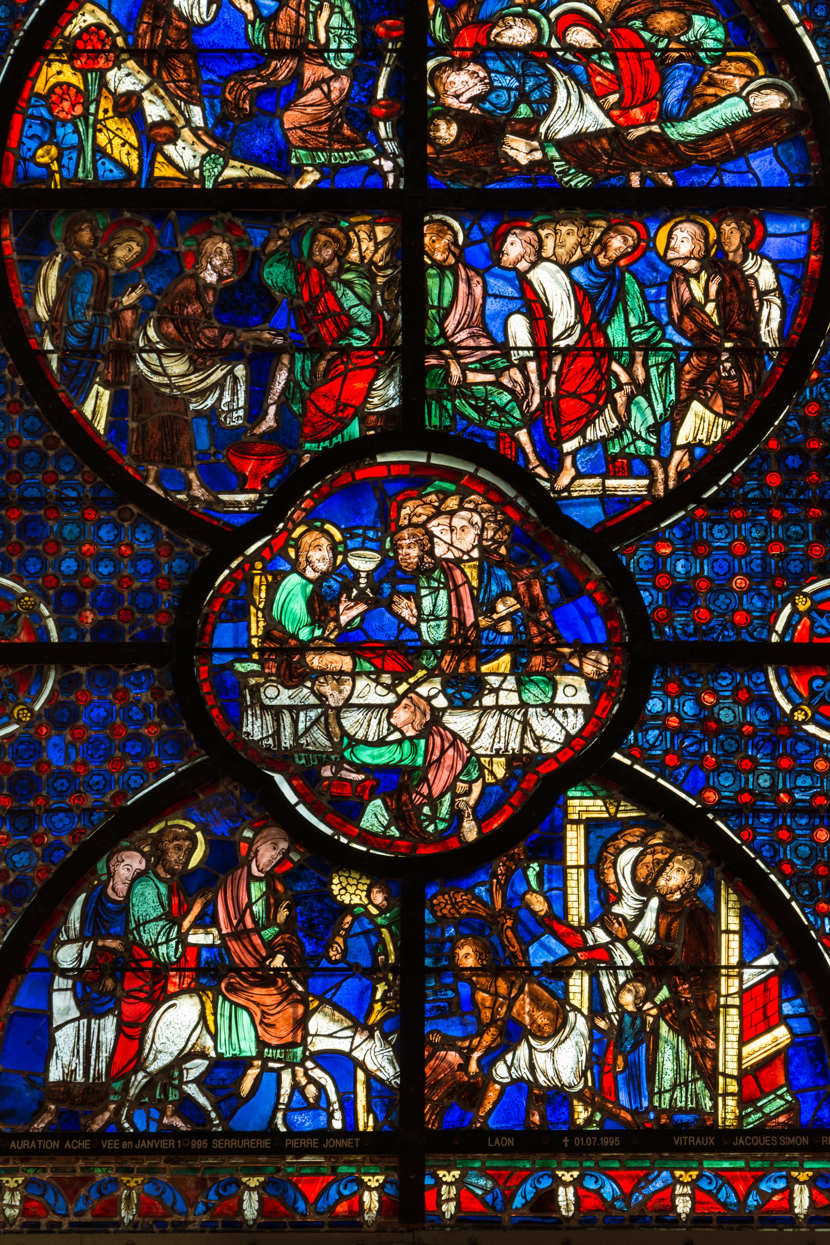 Laon Cathedral Stained Glass Window Central Aisle 02