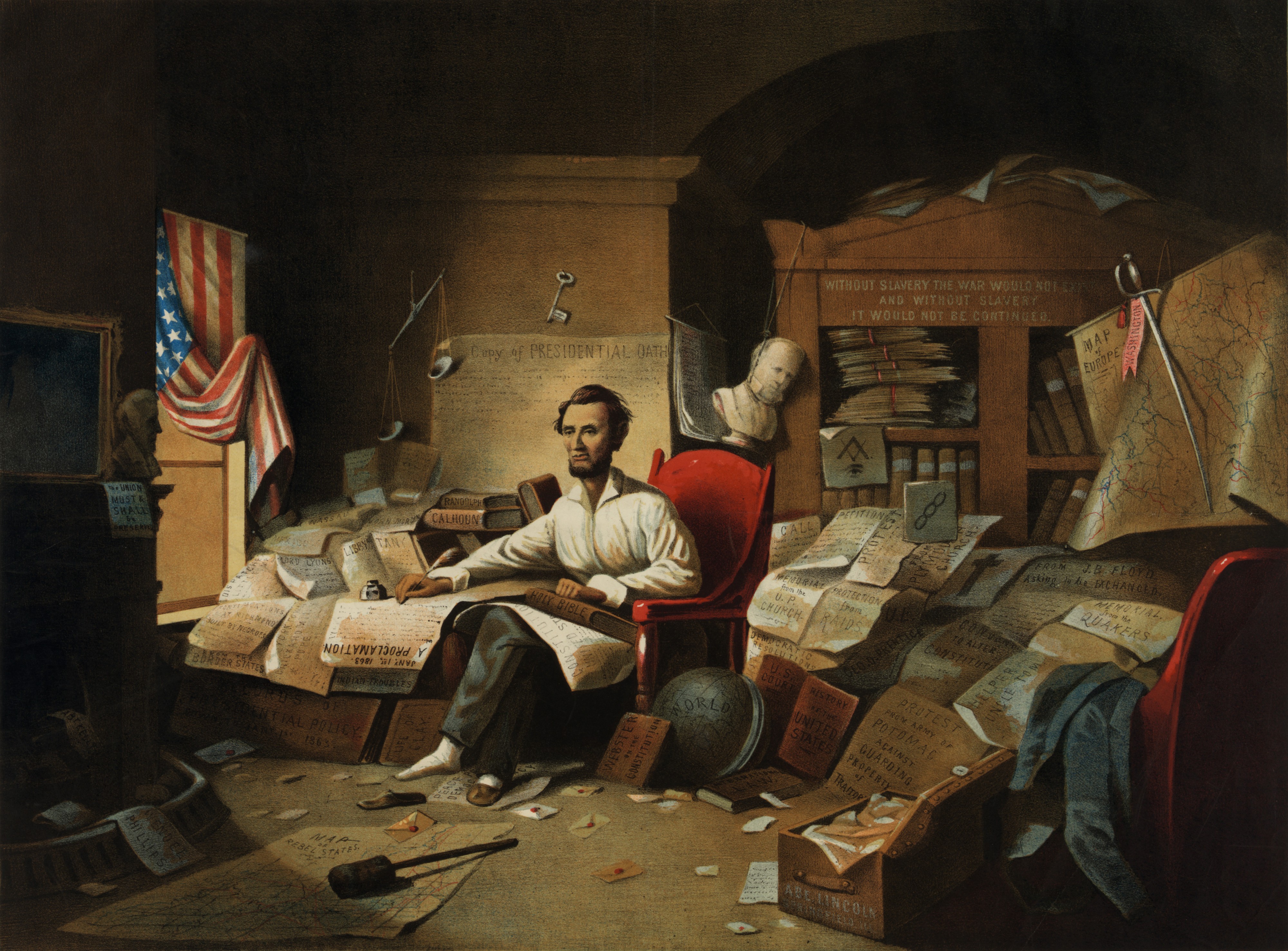 President Lincoln writing the Proclamation of Freedom 18444u
