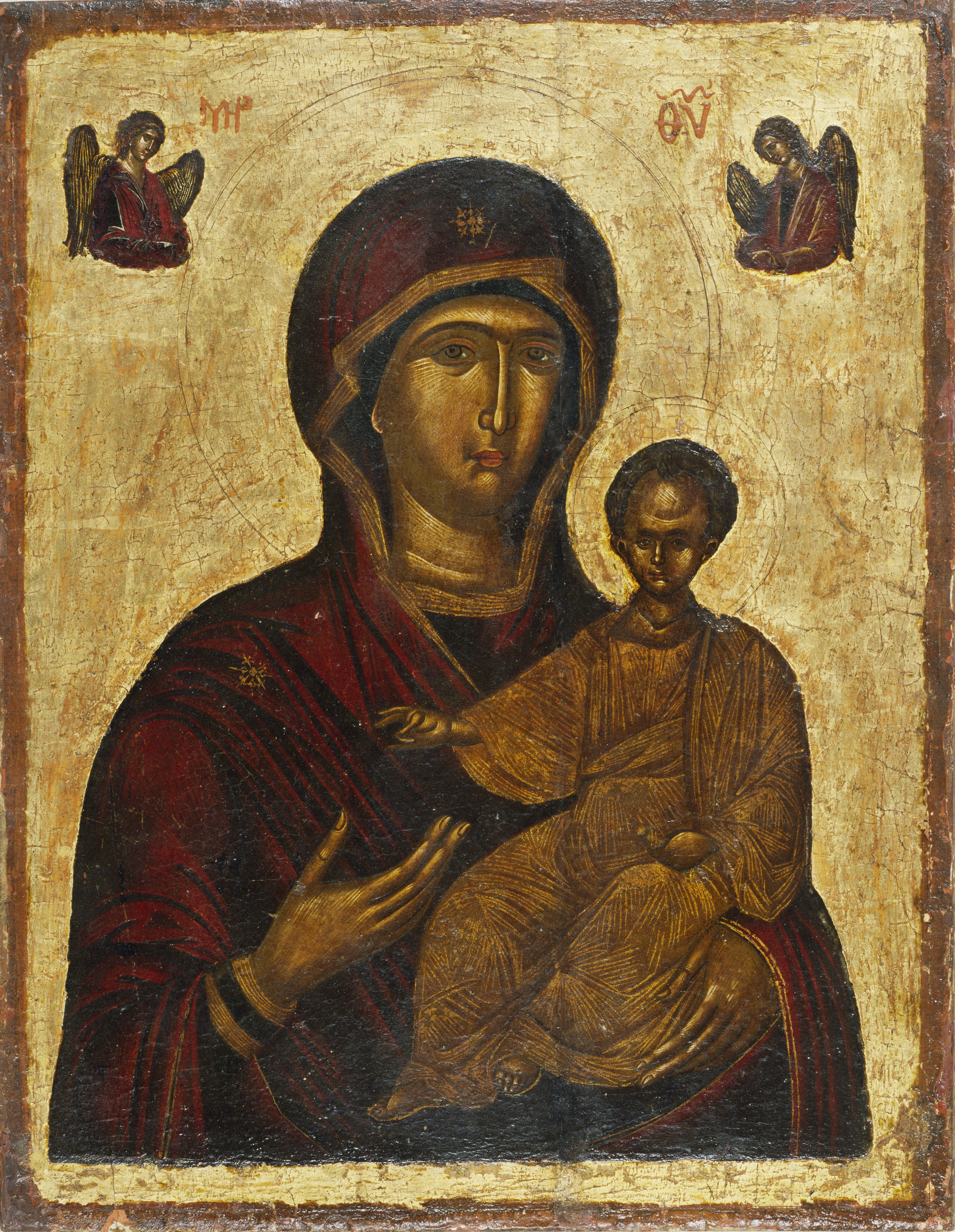 Unknown - tuntematon - ökänd- Theotokos Hodegetria, Bysantic icon - Jumalanäiti Hodigitria, bysanttilainen ikoni (28845470903)