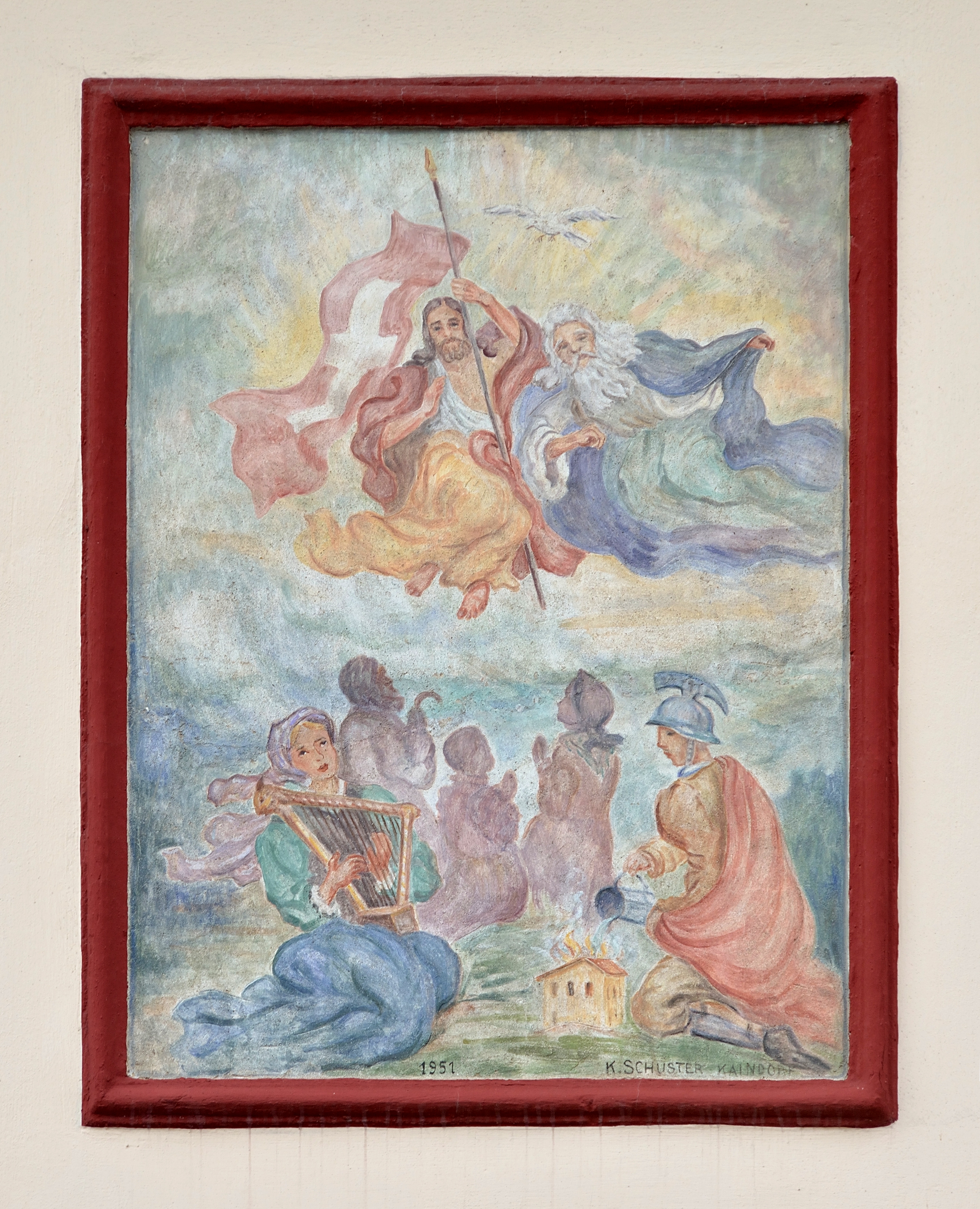 Wall painting of Holy Trinity by K. Schuster, Birkfeld