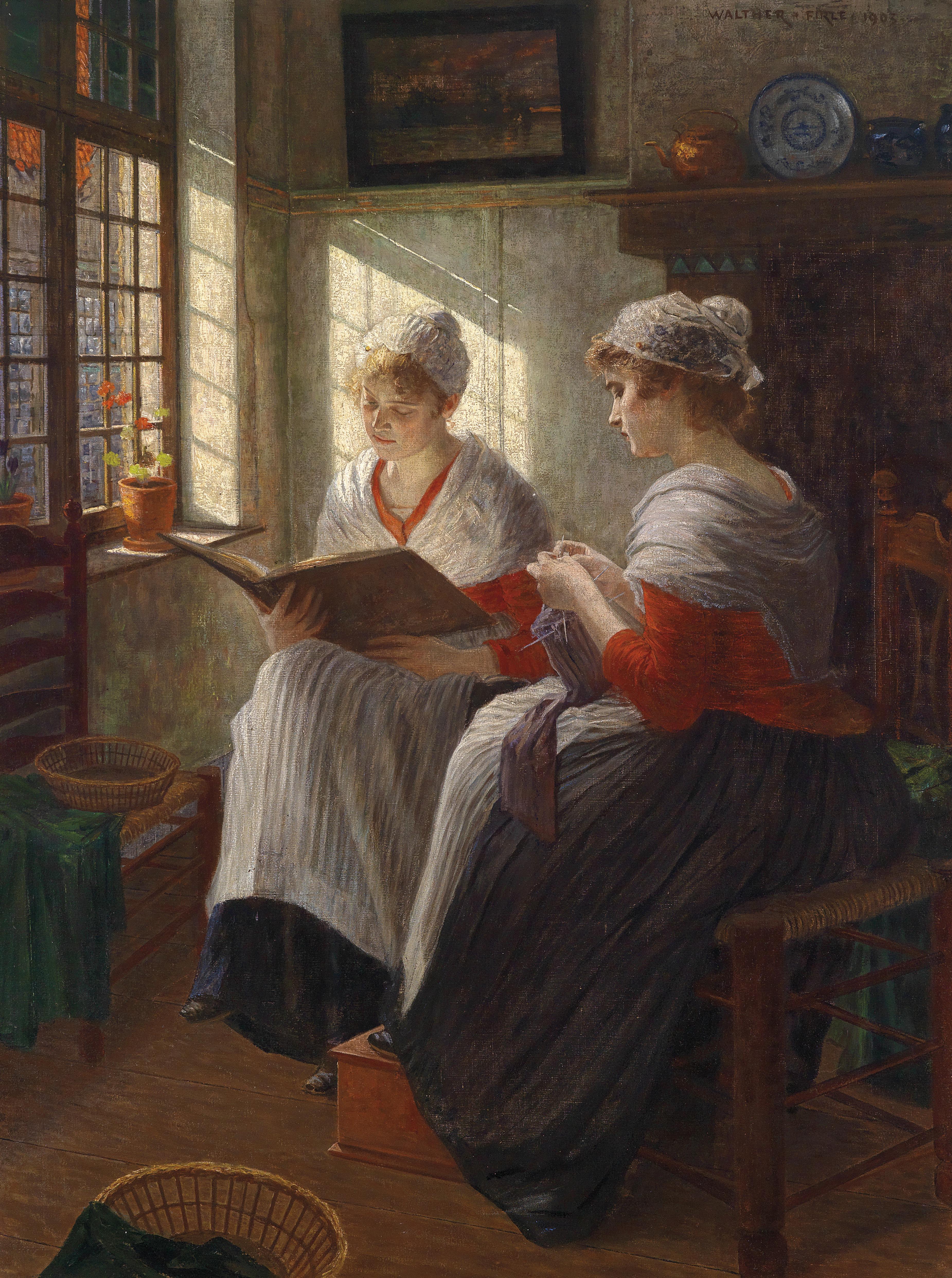 Walther Firle Zwei Mädchen am Fenster 1903
