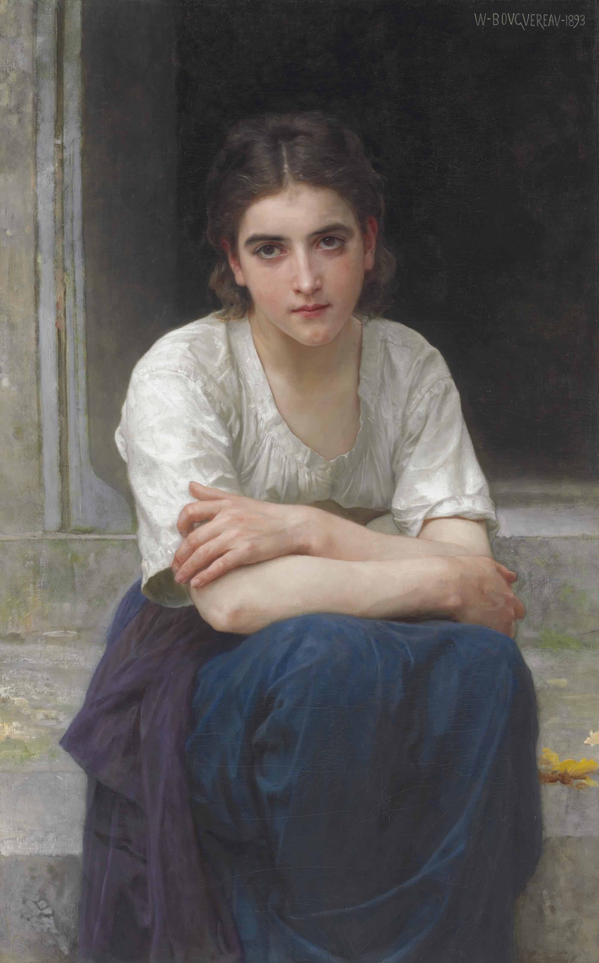 William-Adolphe Bouguereau - Rêverie sur le Seuil (1893)