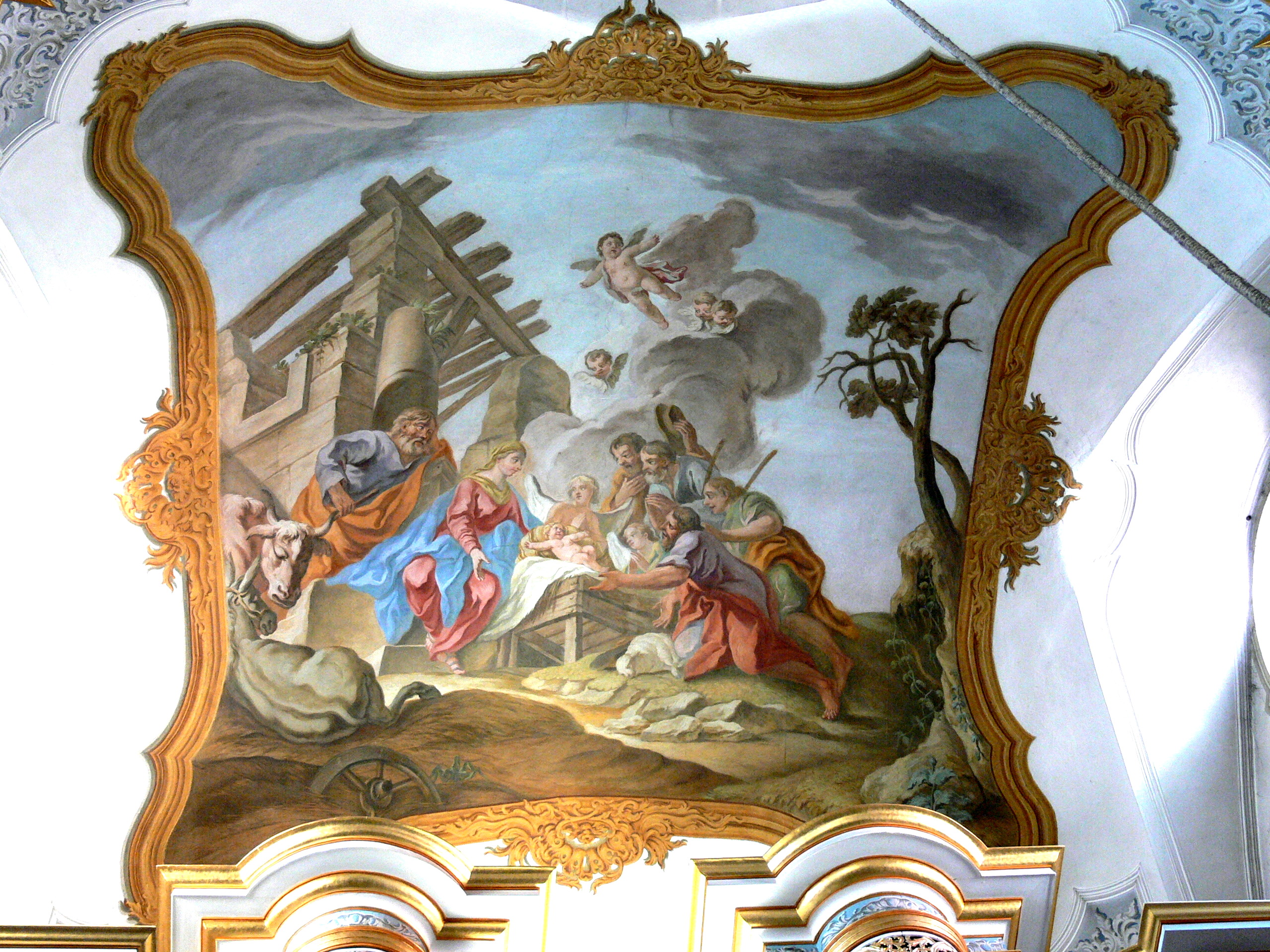 Windberg Klosterkirche - Fresko 1 Anbetung der Hirten