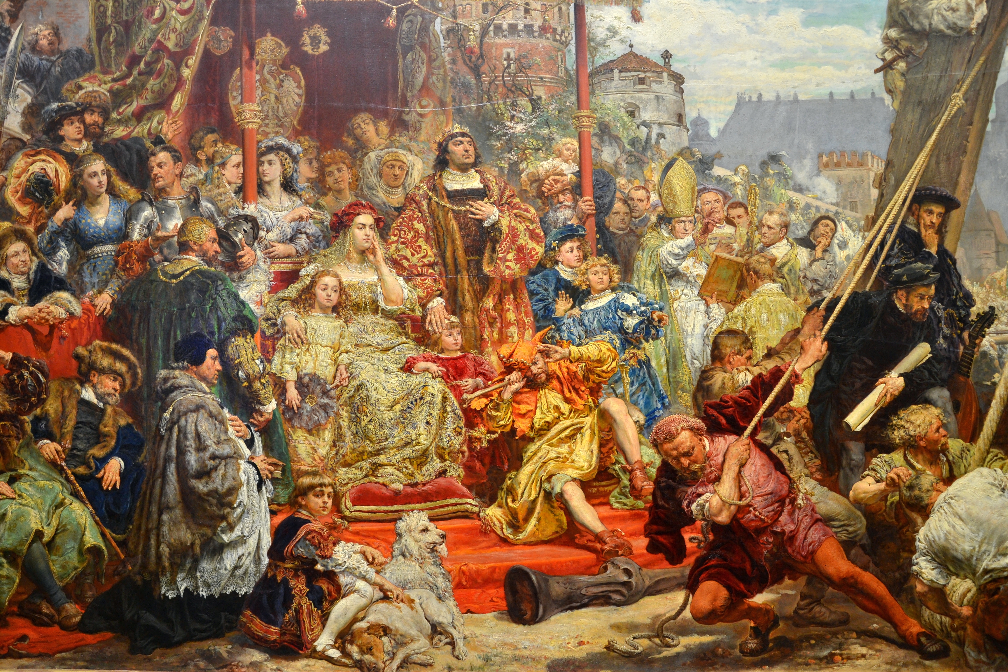 Zawieszenie dzwonu Zygmunta (fragment obrazu)