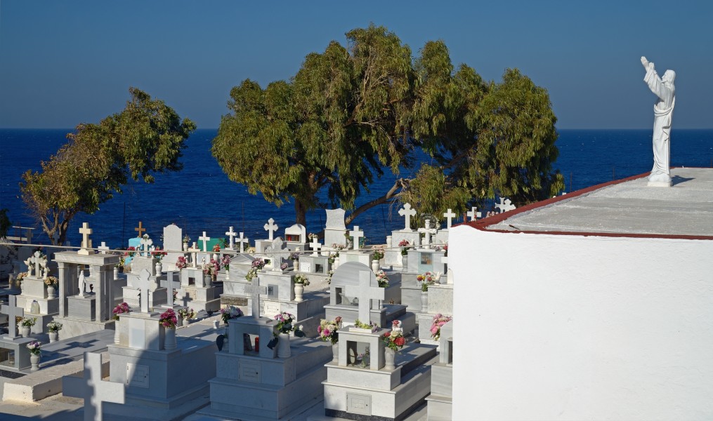 Cemetery in Pigadia. Karpathos, Greece