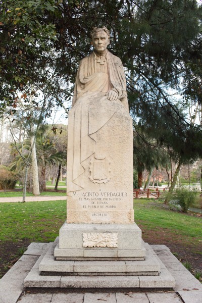 Monument to Jacinto Verdaguer y Santalo. Retiro Park. Madrid