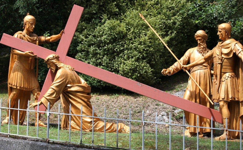 the Way of the Cross in Lourdes, France, August 2013, station 3/14