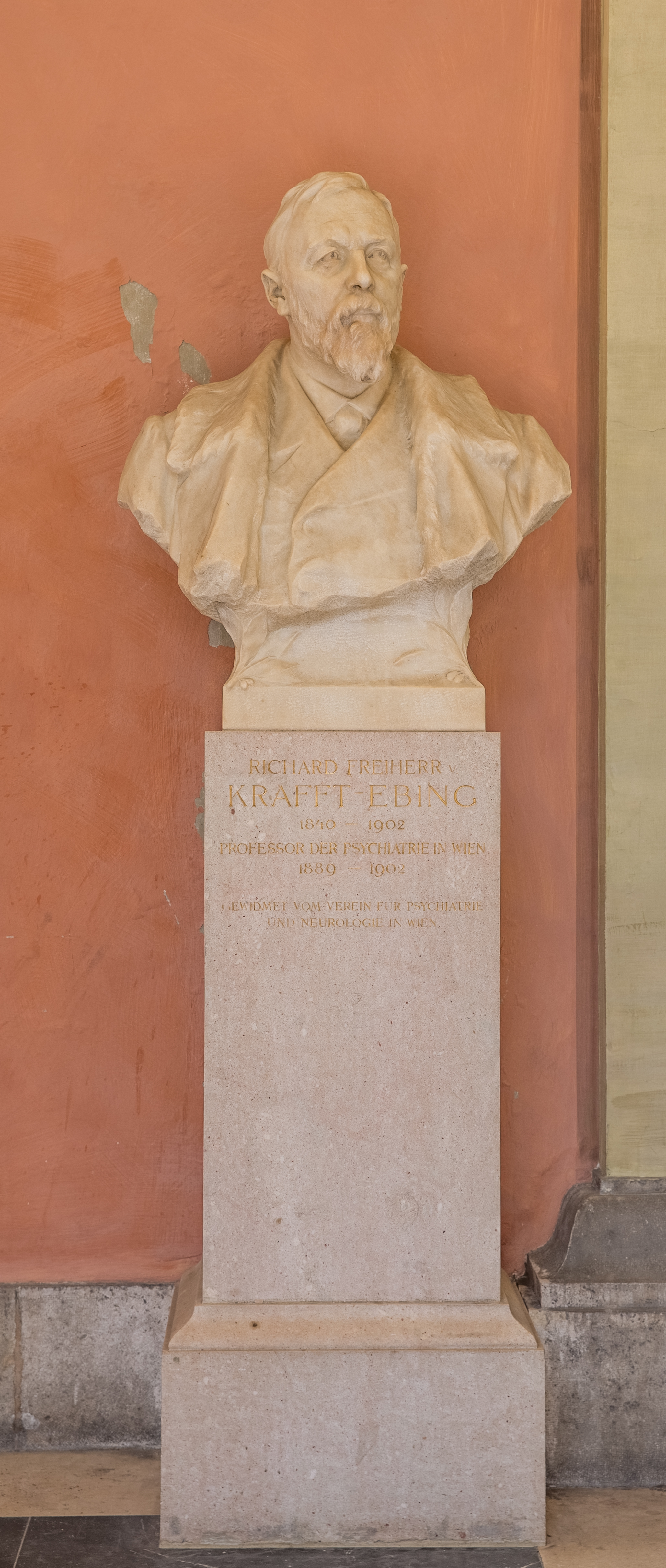 Richard von Krafft-Ebing (1840-1902), psychiatrist, Nr. 136, bust (marble) in the Arkadenhof of the University of Vienna-3254-HDR