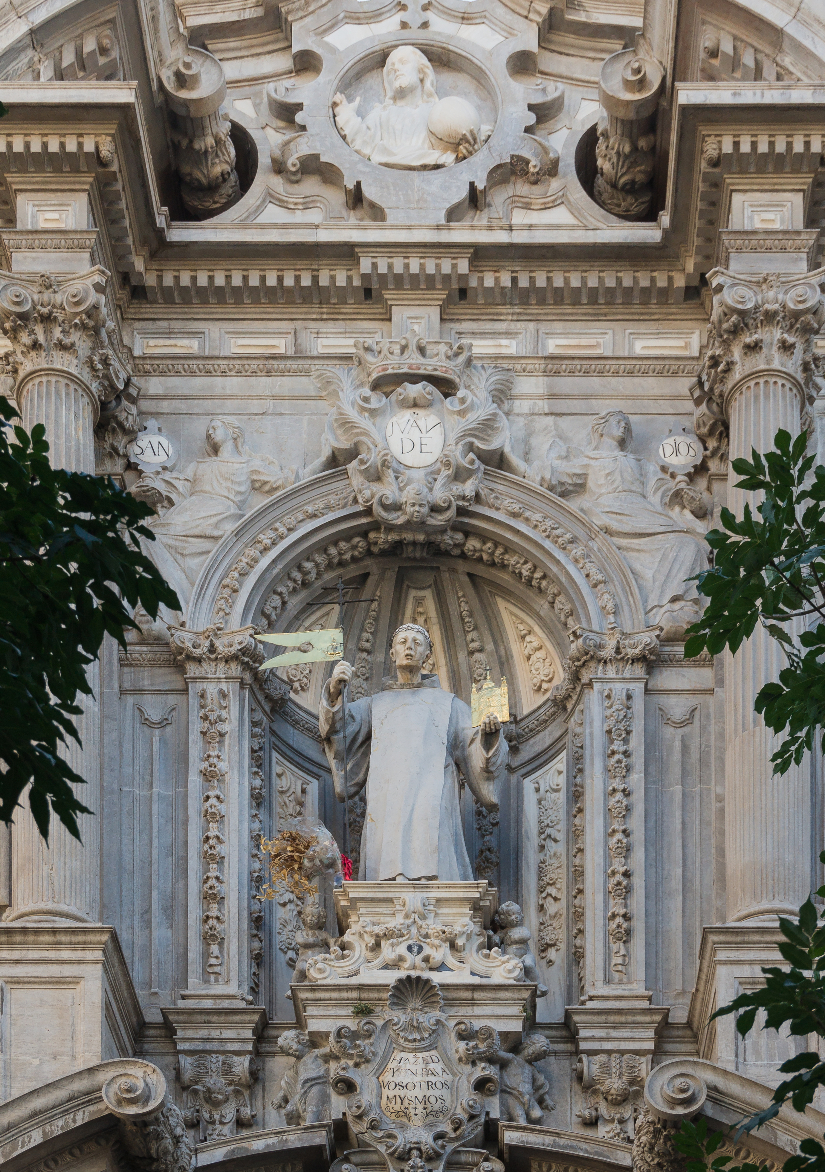 San Juan de Dios church statue entrance facade Granada Andalusia Spain
