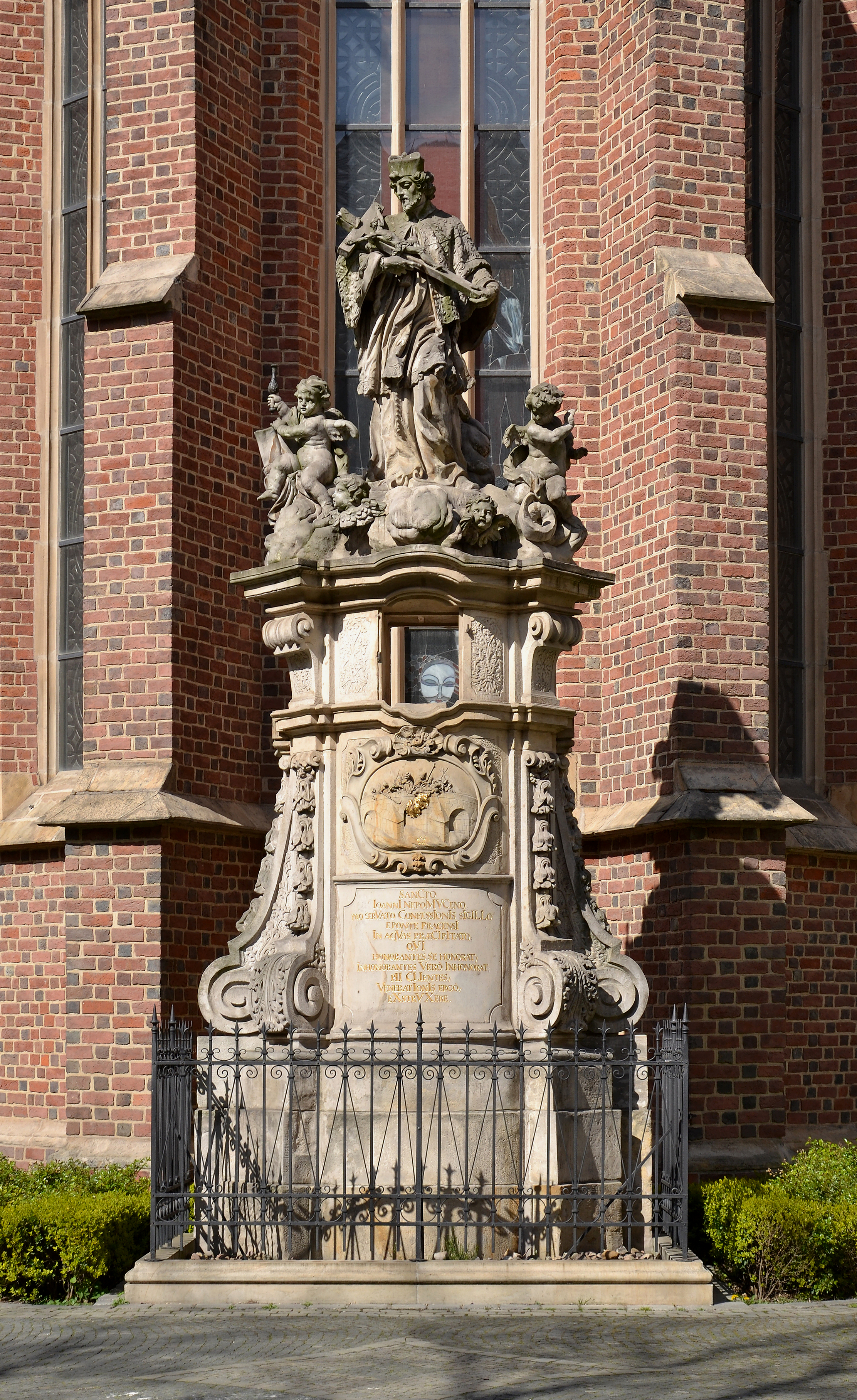 Statue of John of Nepomuk near Saint Matthew church in Wrocław (Breslau)