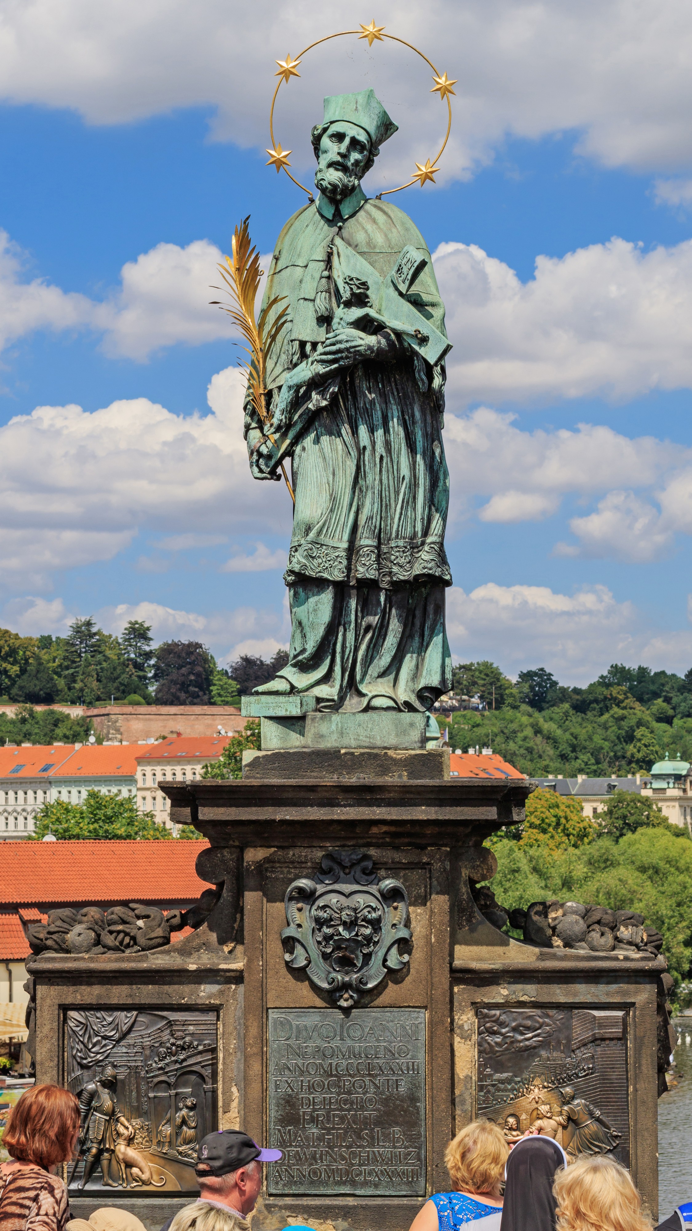 Prague 07-2016 Charles Bridge John of Nepomuk statue img2