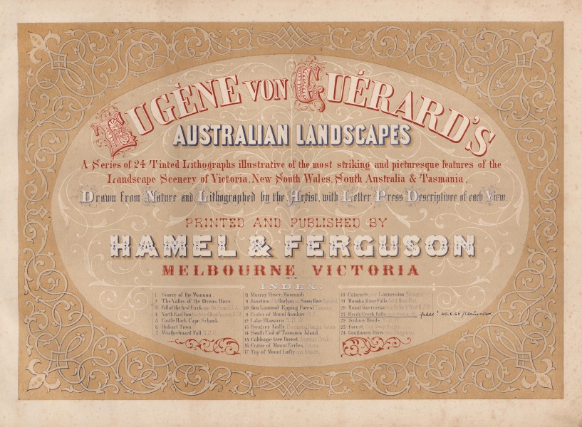 Australian Landscapes - titlepage, 1860