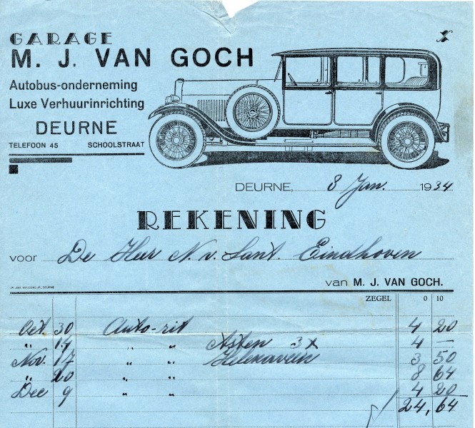 MJ van Goch rekening 1934