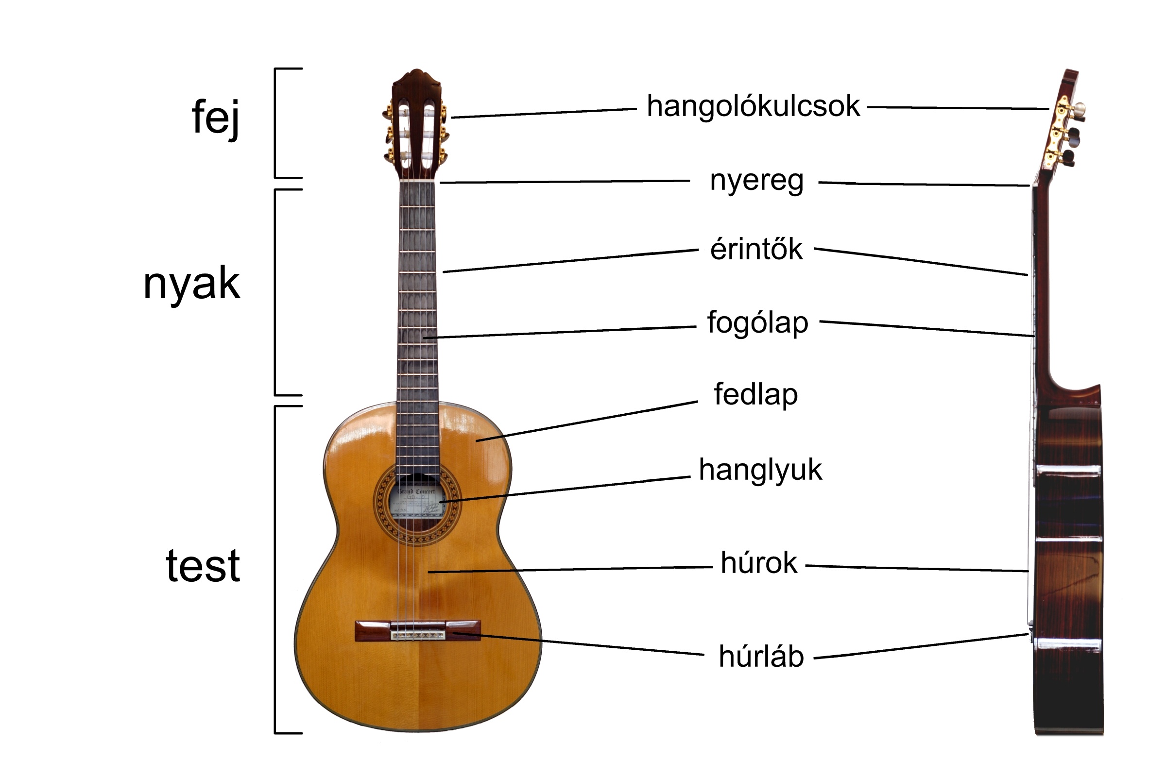 Classical Guitar labelled hungarian