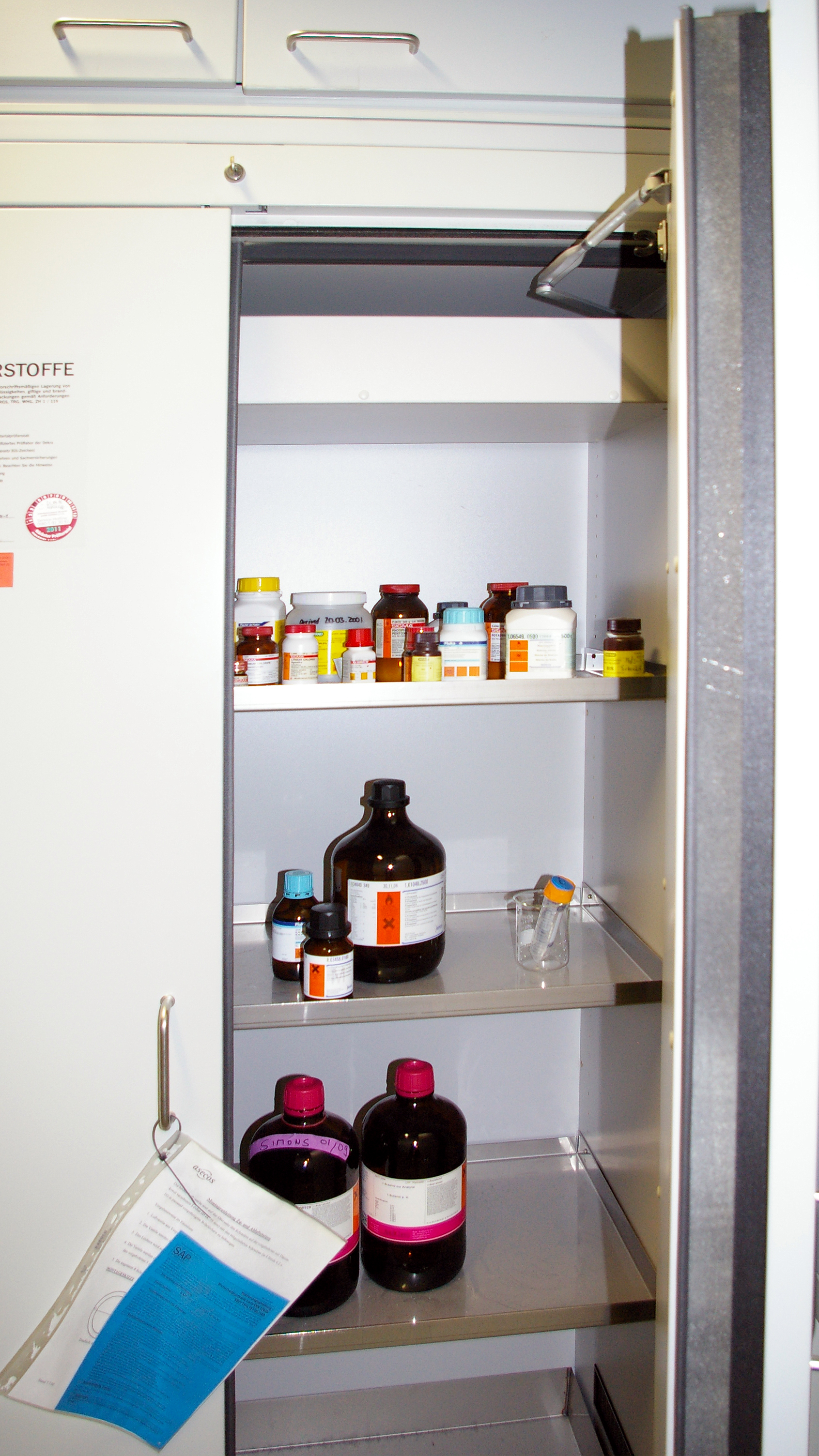 Dangerous chemicals cabinet in MPI-CBG-open