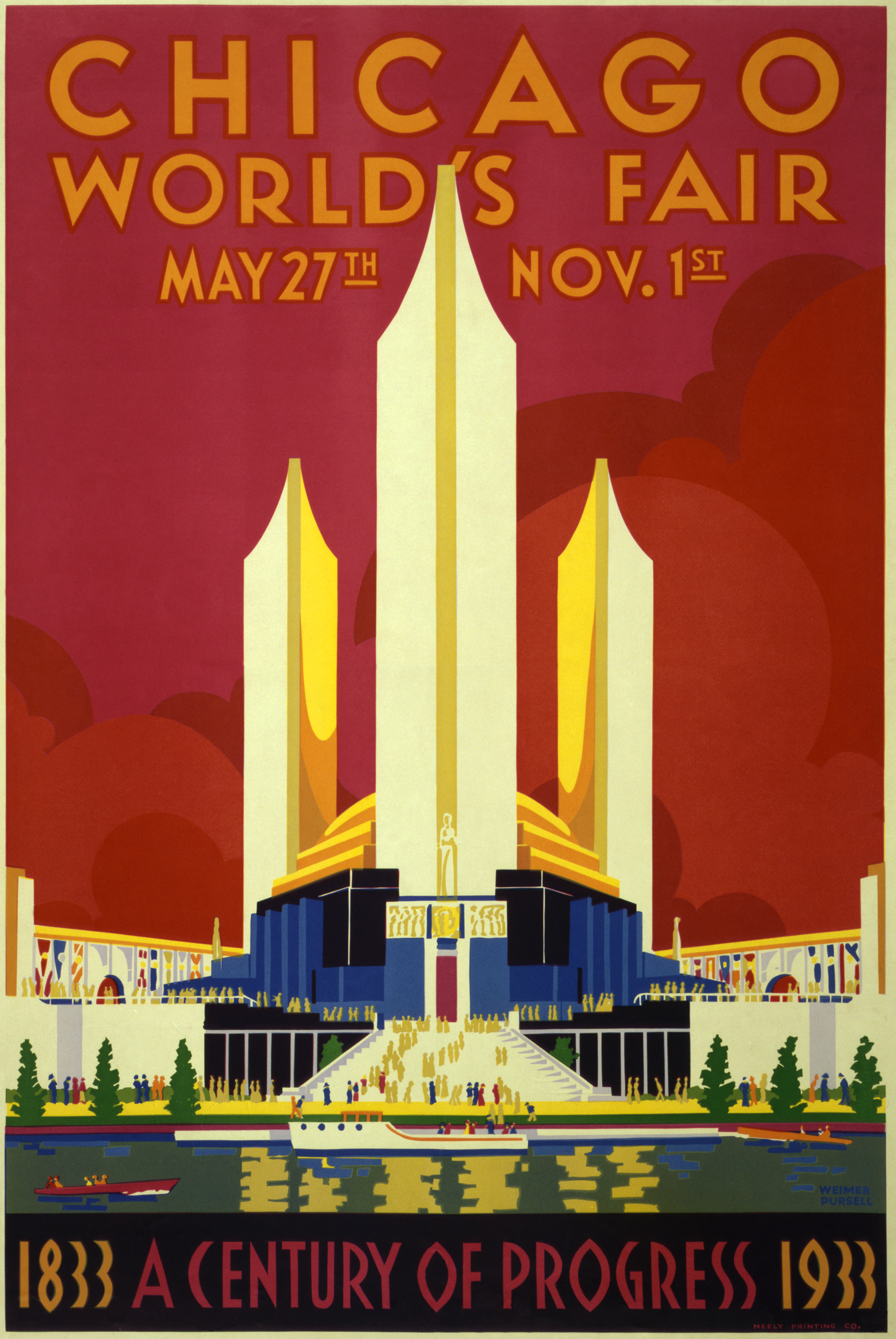 Chicago world's fair, a century of progress, expo poster, 1933, 2
