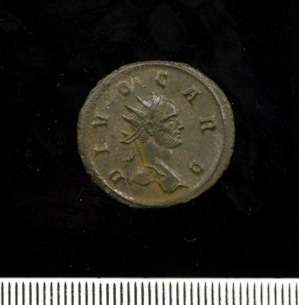 Silver-washed radiate of Divus Carus 283 (11 2) Obverse