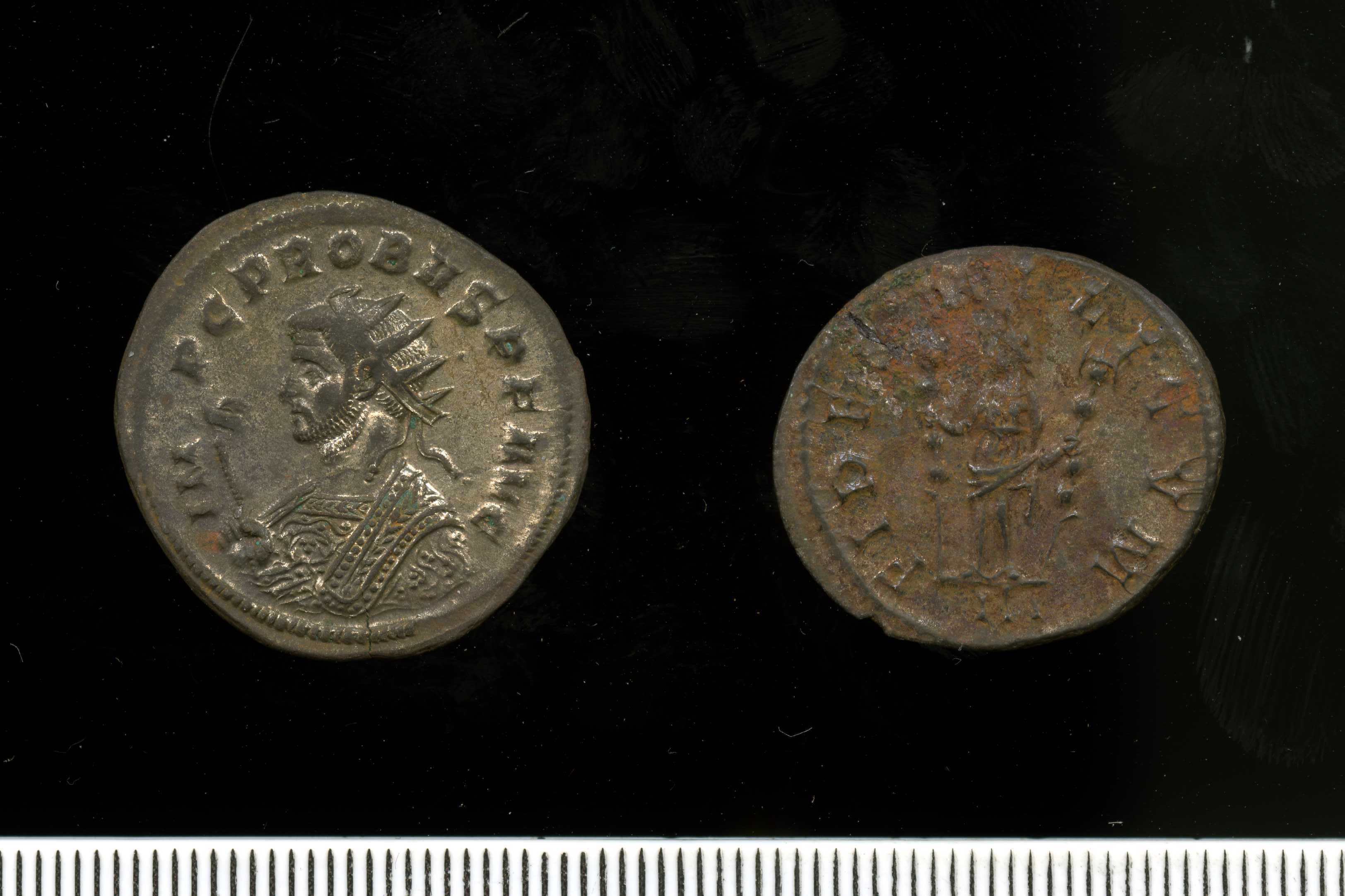 Silver-washed radiate of Probus 276-82 (11 2) Obv + Rev