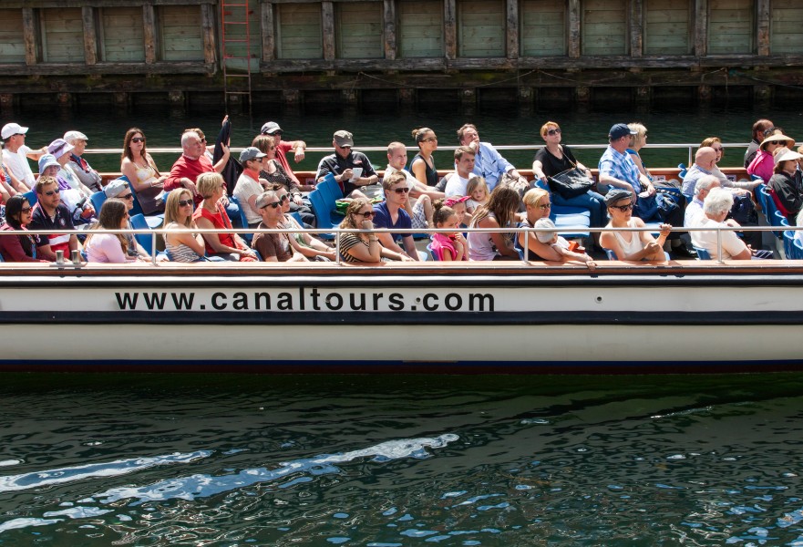 people on a canal tour in Copenhagen, Denmark, June 2014, picture 29