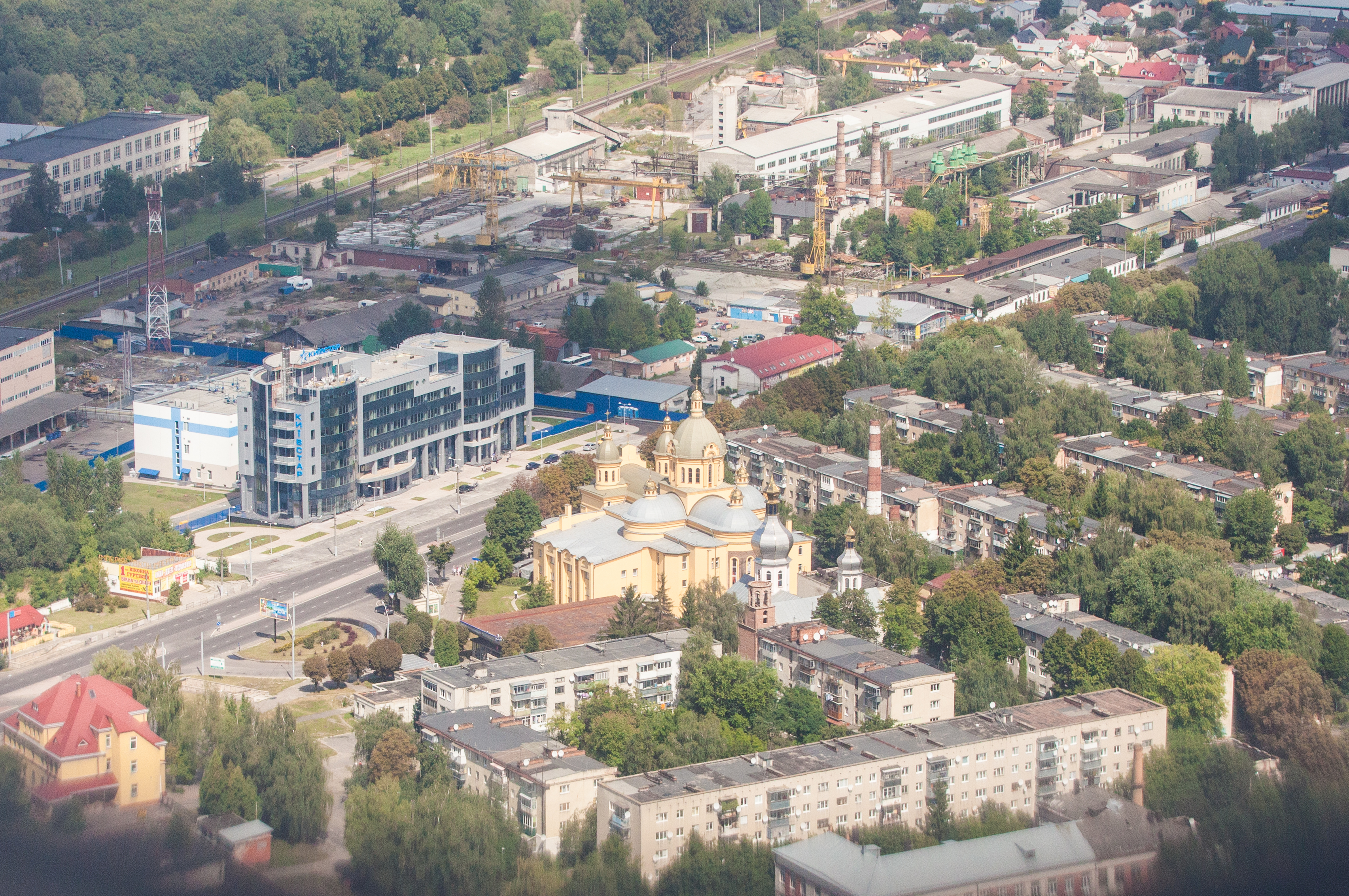 Lviv city, Ukraine from airplane, photographed in August 2014, picture 4