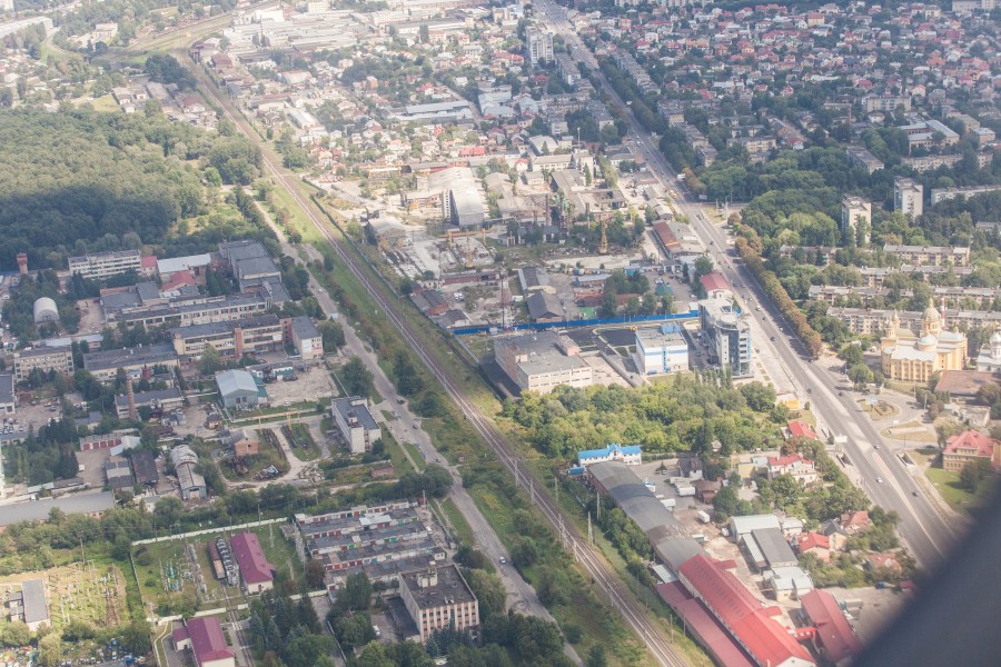 Lviv city, Ukraine from airplane, photographed in August 2014, picture 6